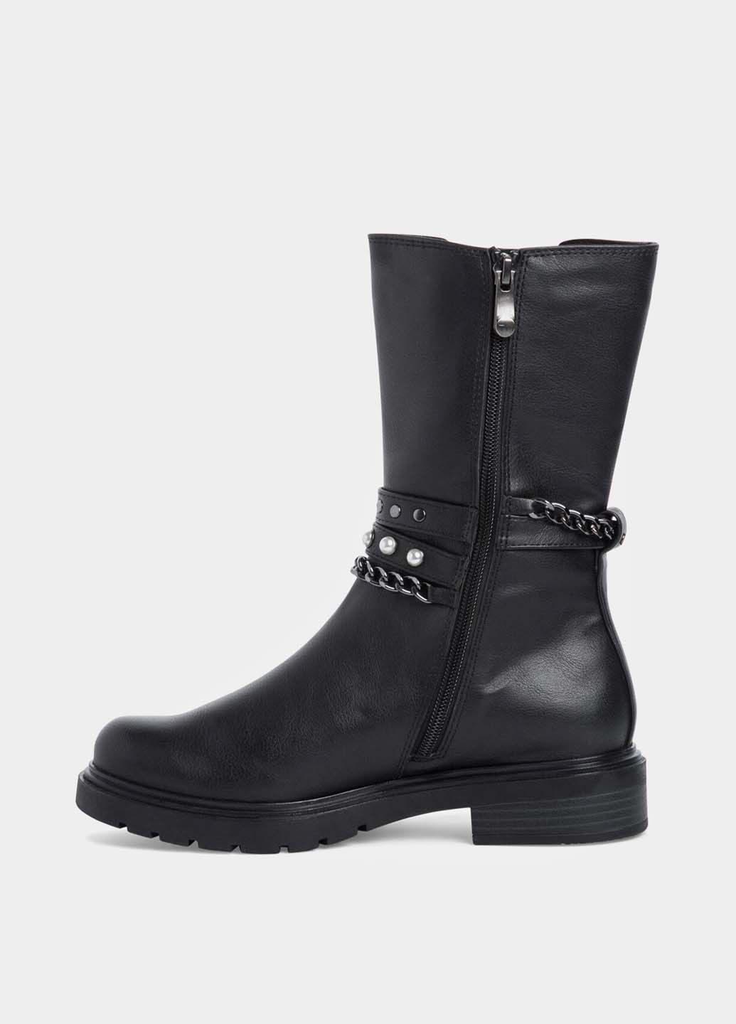 Осенние ботинки челси Marco Tozzi с цепочками, с пряжкой, с заклепками, с бусинами из искусственной кожи, тканевые