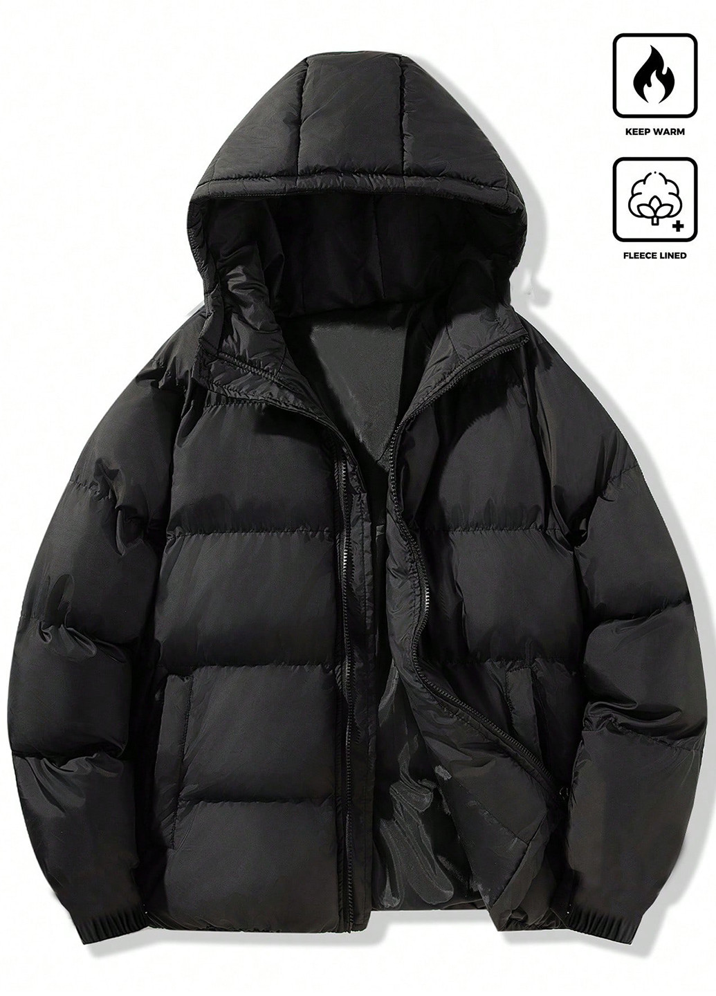 Черная зимняя куртка SHEIN