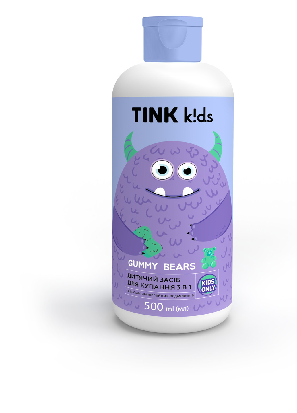 Засіб для купання 3 в 1 Gummy Bears, 500 мл TINK kids очищення, зволоження, заспокоєння (316324619)