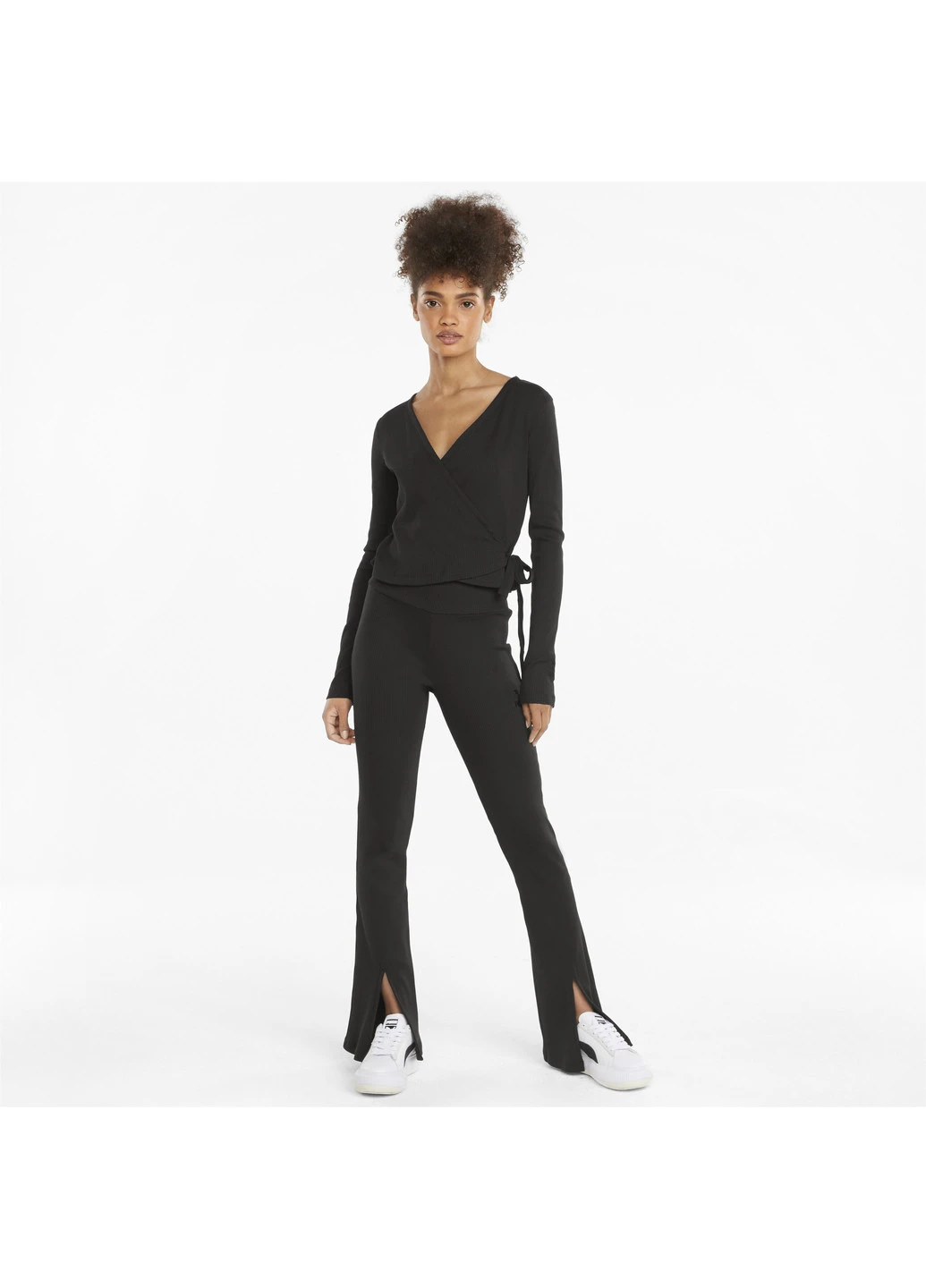 Лонгслив Classics Ribbed Women's Wrap Top Puma - (252455103)