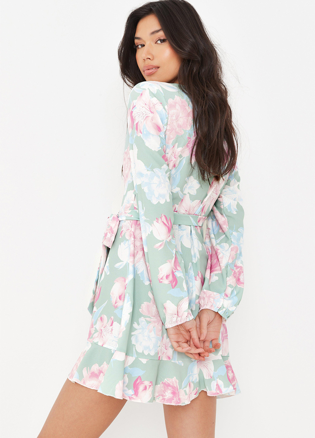 М'ятна кежуал сукня на запах Missguided з квітковим принтом