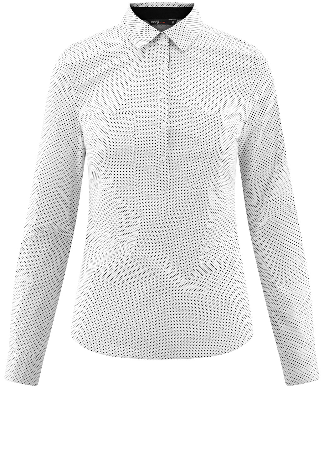 Белая кэжуал рубашка в горошек Oodji