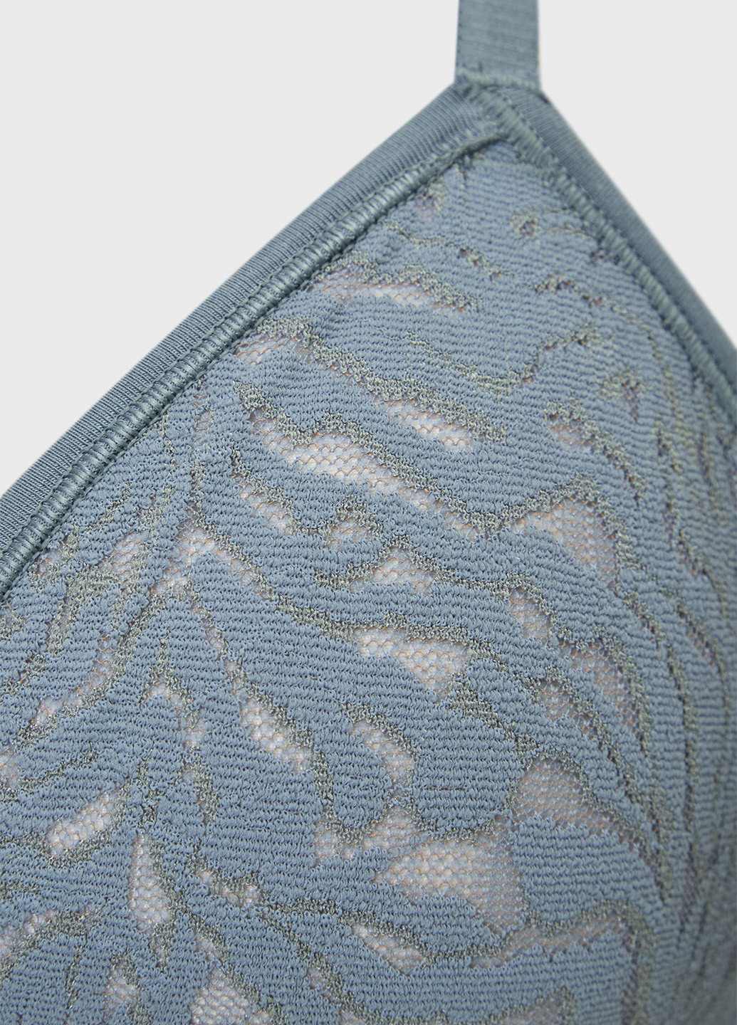 Серо-зелёный триэнджел бюстгальтер Calvin Klein без косточек полиамид, кружево