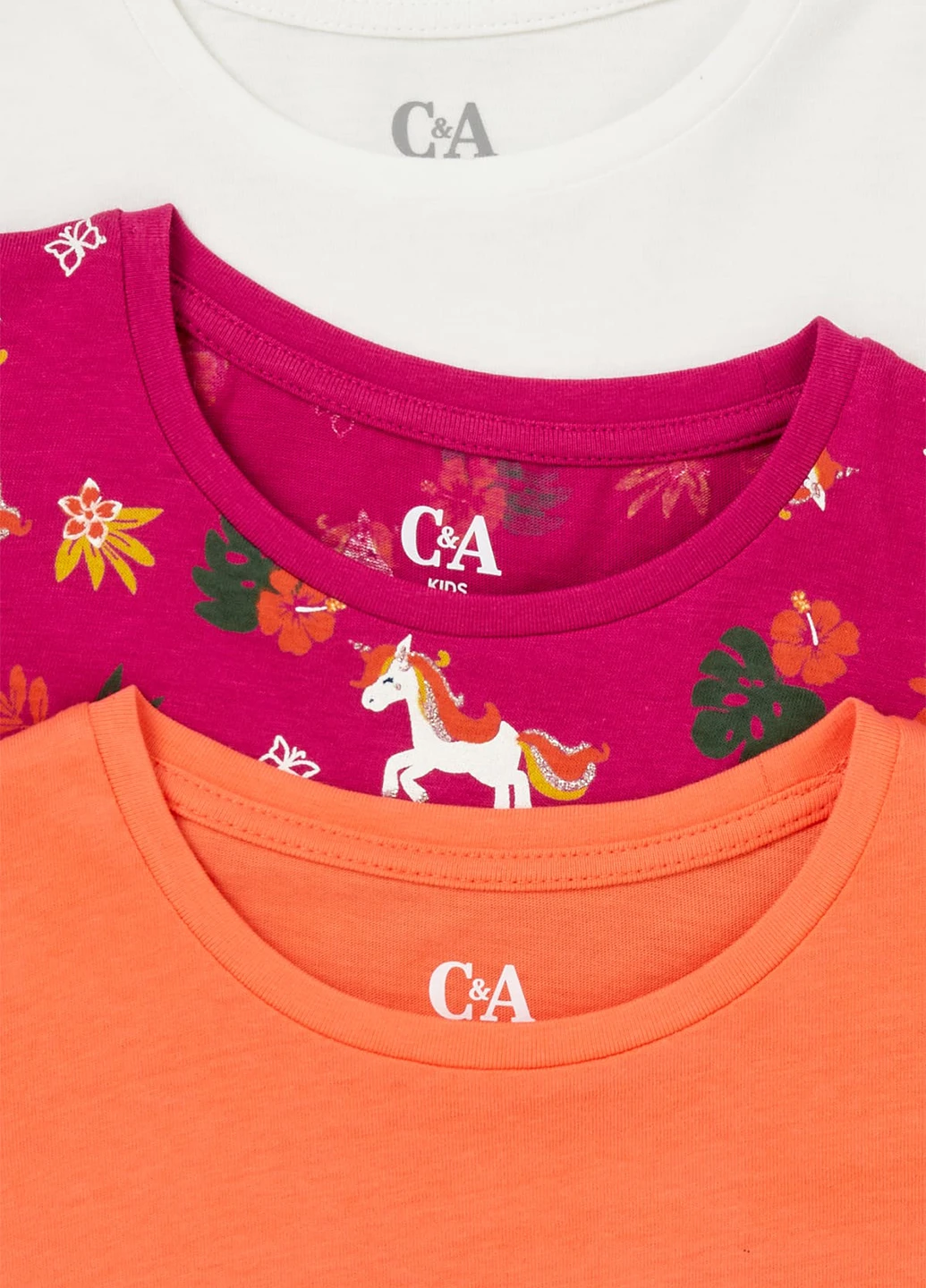 Комбинированная летняя футболка (3 шт.) C&A