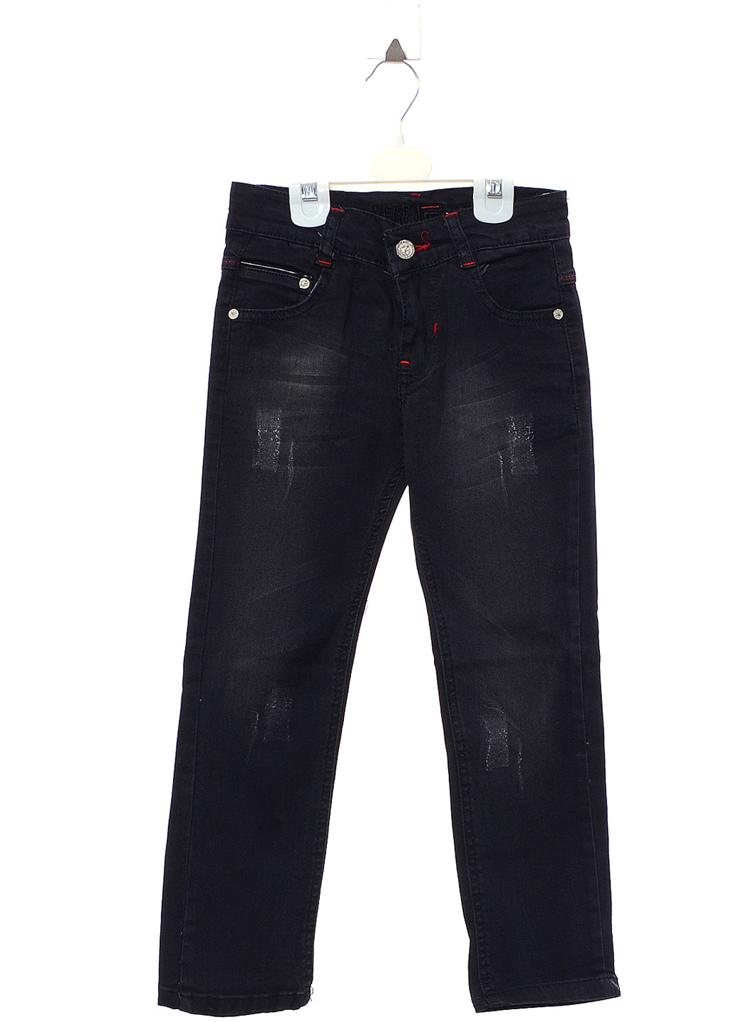 Черные демисезонные классические джинсы Wikilend Kids