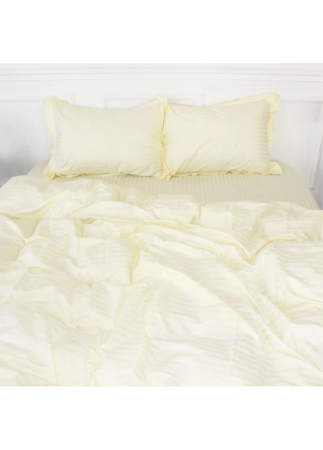 Постільна білизна Satin Stripe 30-0002 Soft Yellow 143х210 полуторний (2200005247754) Mirson (254013472)