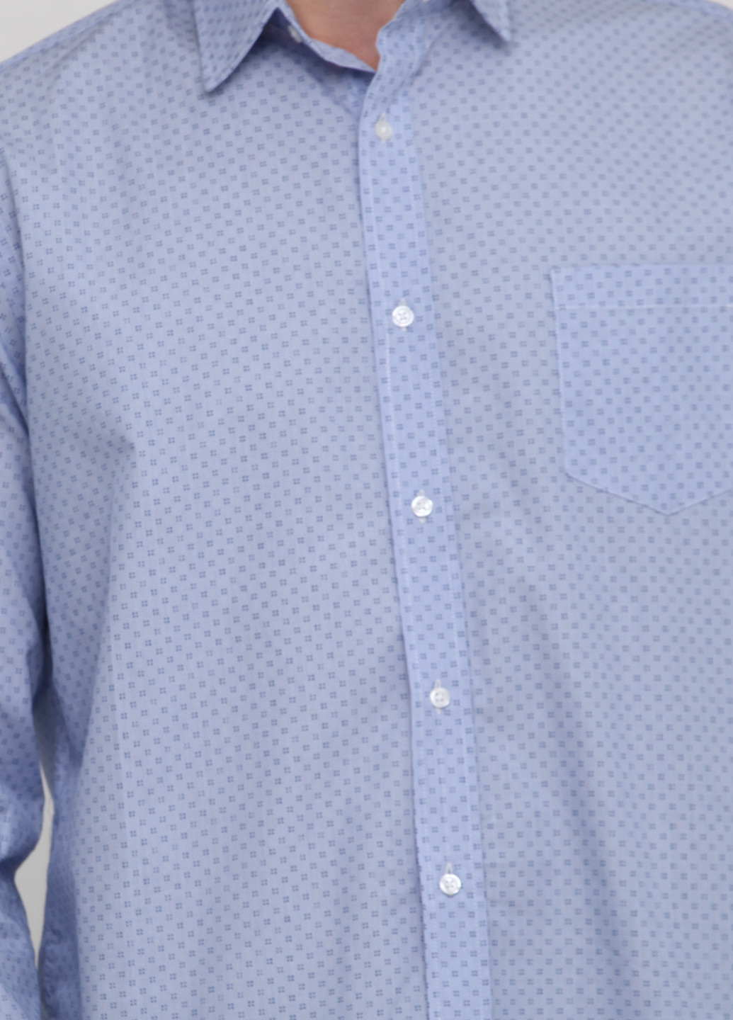 Голубой кэжуал рубашка однотонная Cyrillus