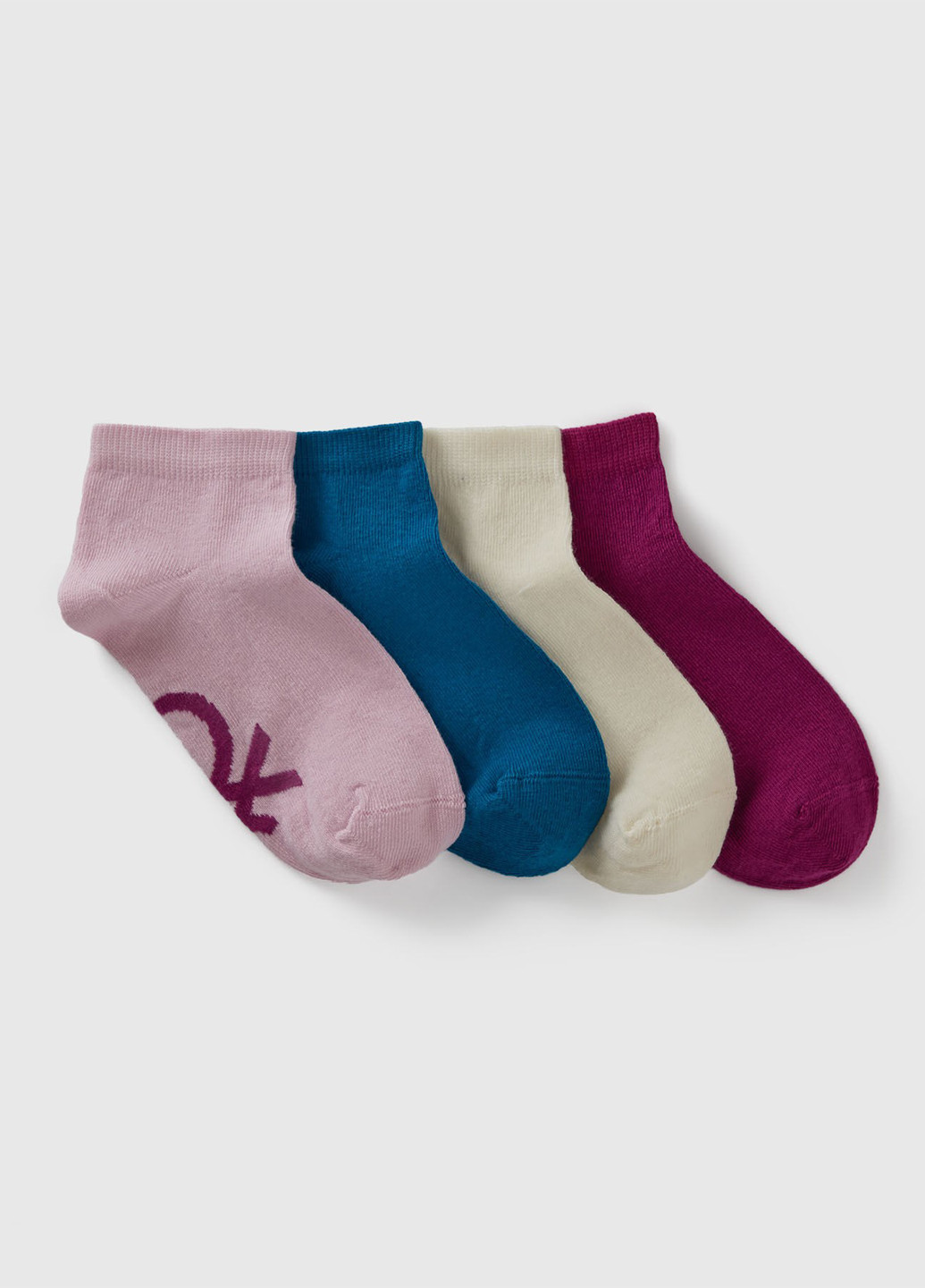 Розовые носки (4 пары) United Colors of Benetton рисунки всесезон (366871330)