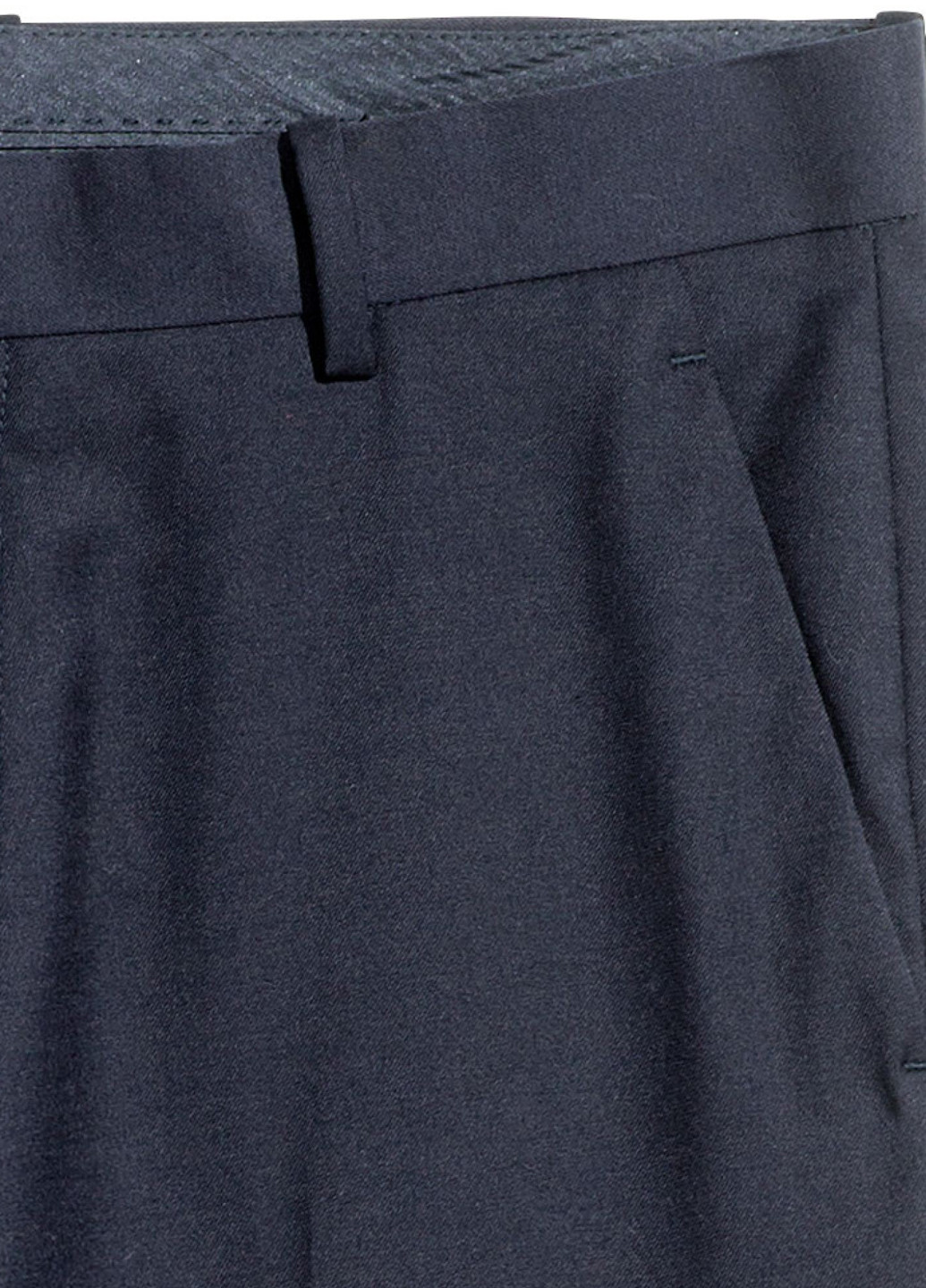 Штани H&M класика однотонні темно-сині ділові поліестер