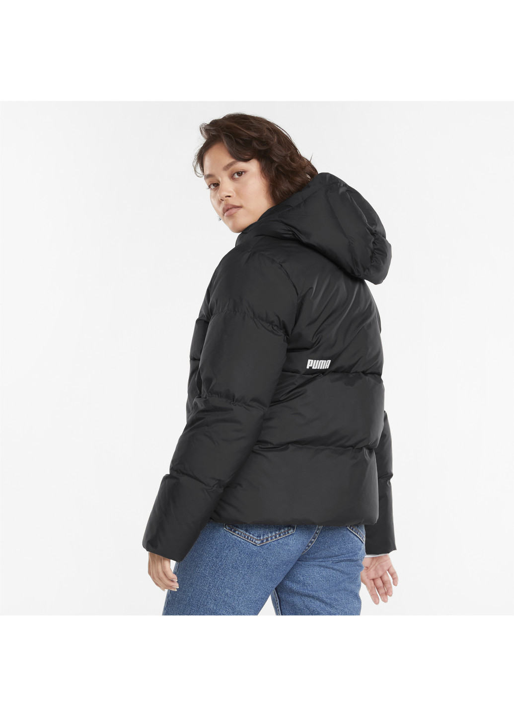 Чорна демісезонна куртка essentials+ cb down women's jacket Puma