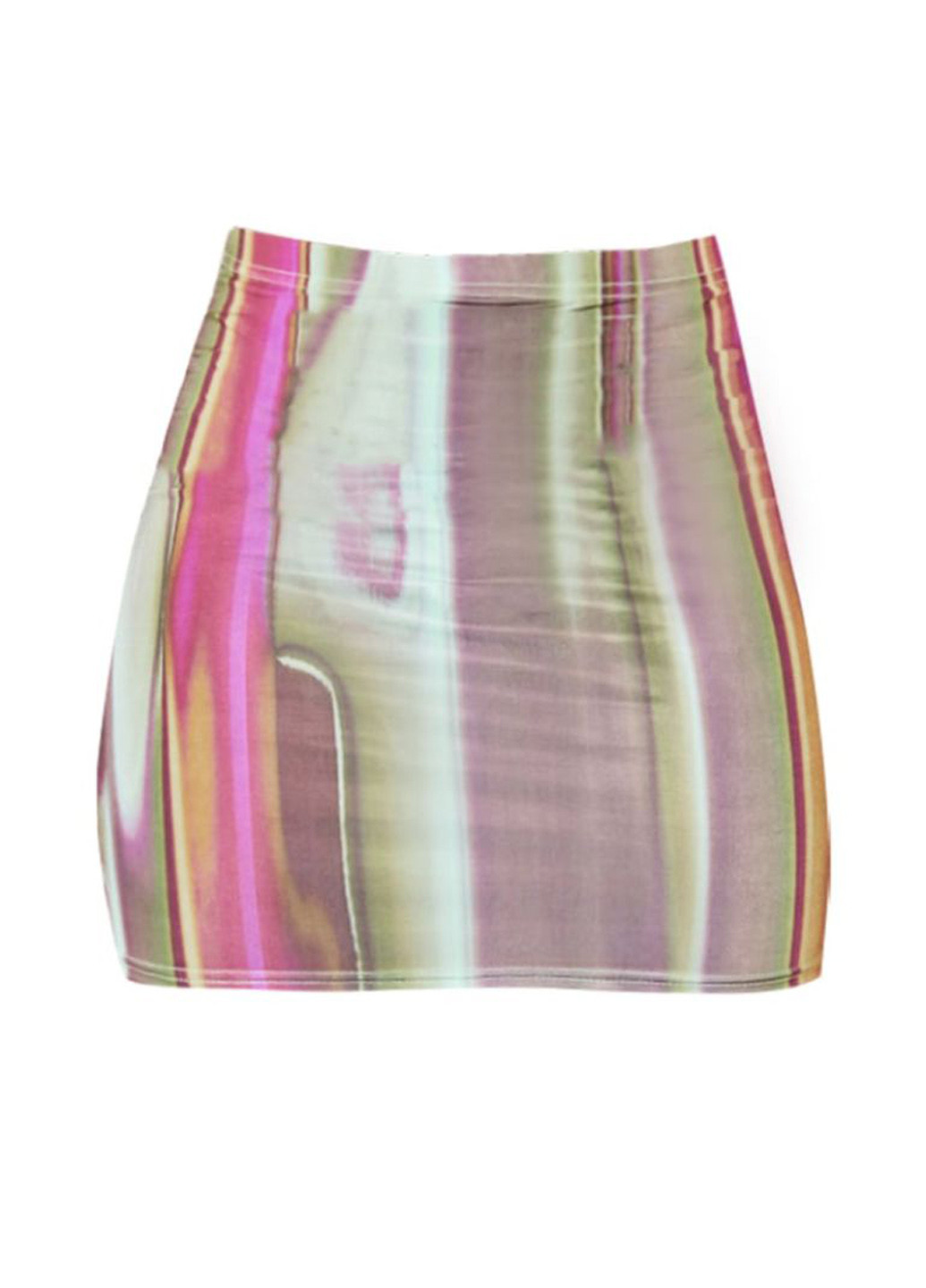 Разноцветная кэжуал в полоску юбка PrettyLittleThing а-силуэта (трапеция)