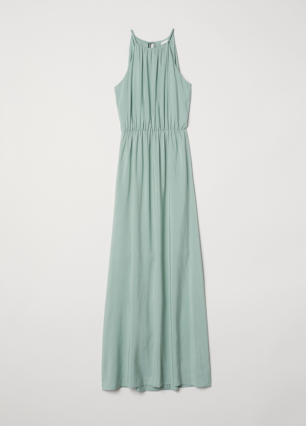 Светло-зеленое кэжуал платье клеш H&M однотонное