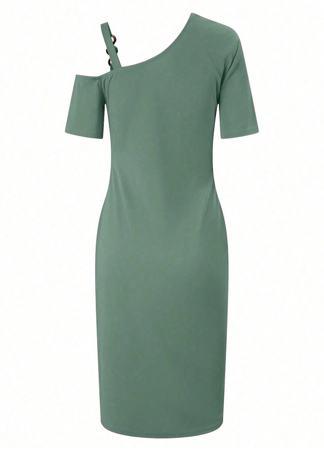 М'ятна кежуал сукня силуетна, на одне плече SHEIN однотонна