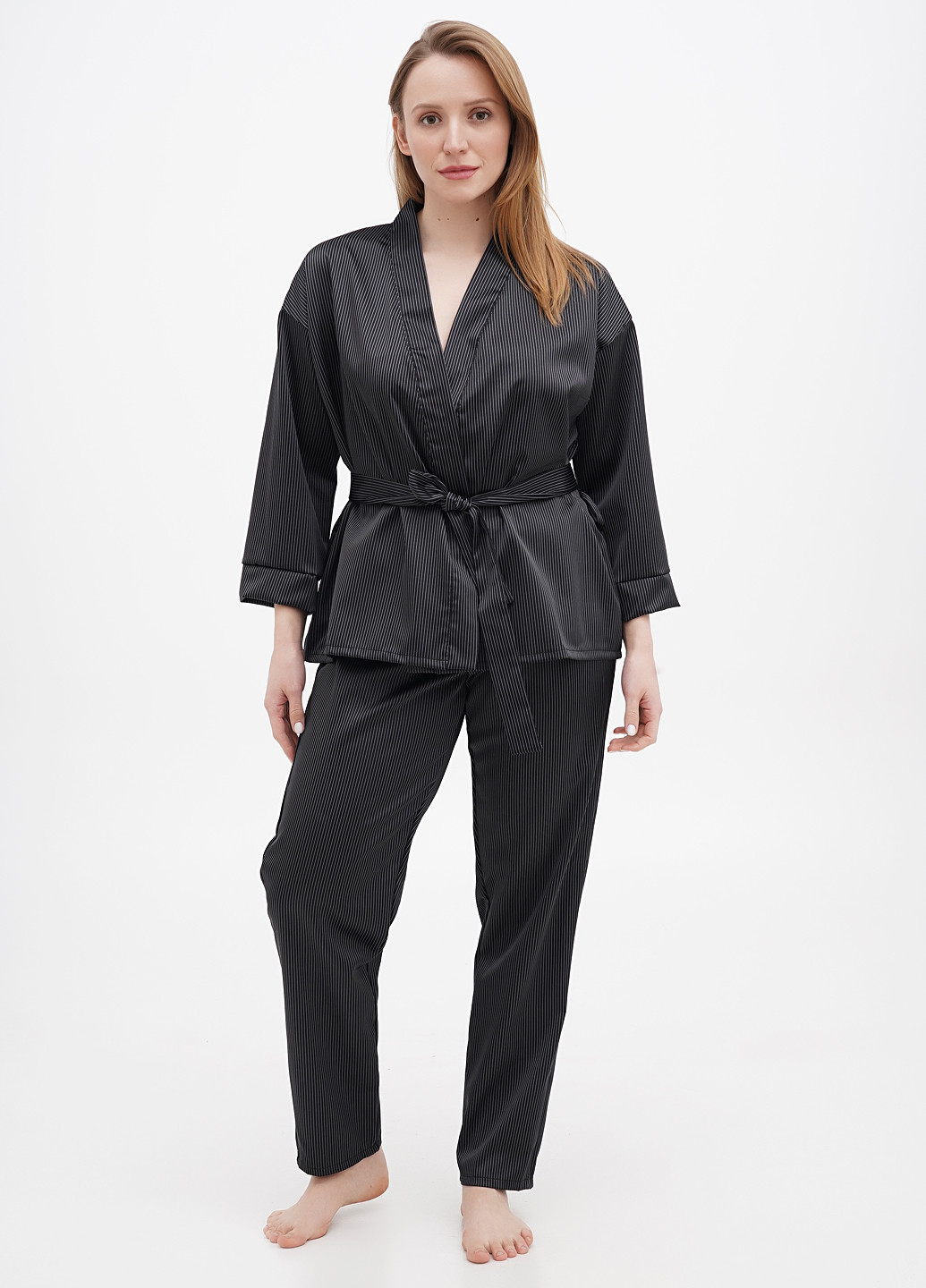 Черная всесезон пижама (рубашка, брюки) рубашка + брюки Radda