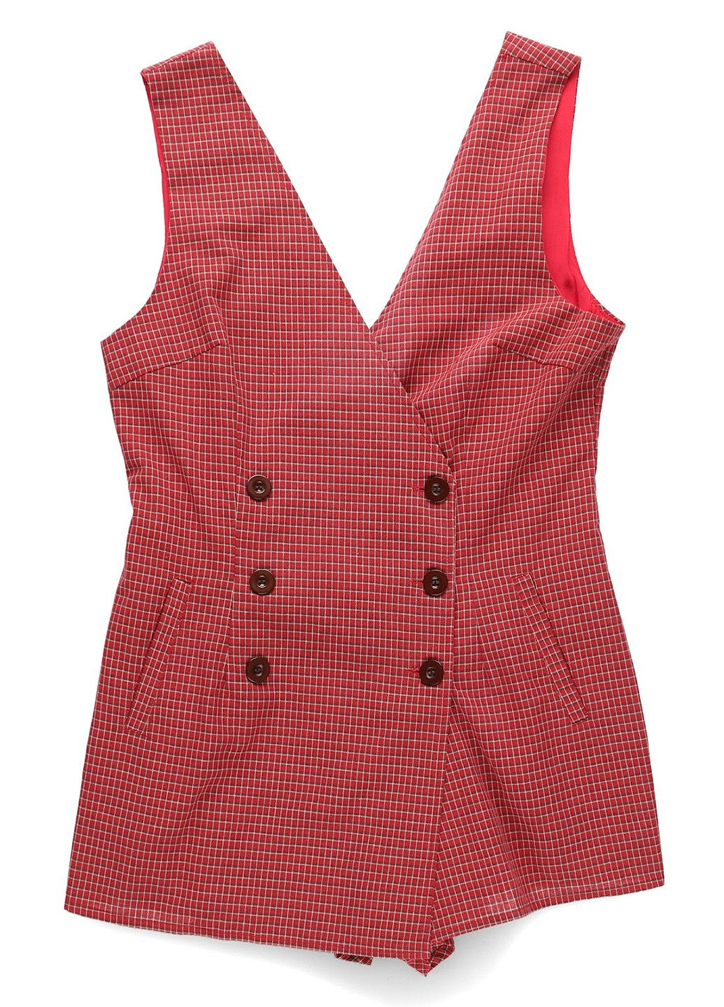 Комбінезон Honey Punch комбінезон-шорти клітинка червоний кежуал бавовна