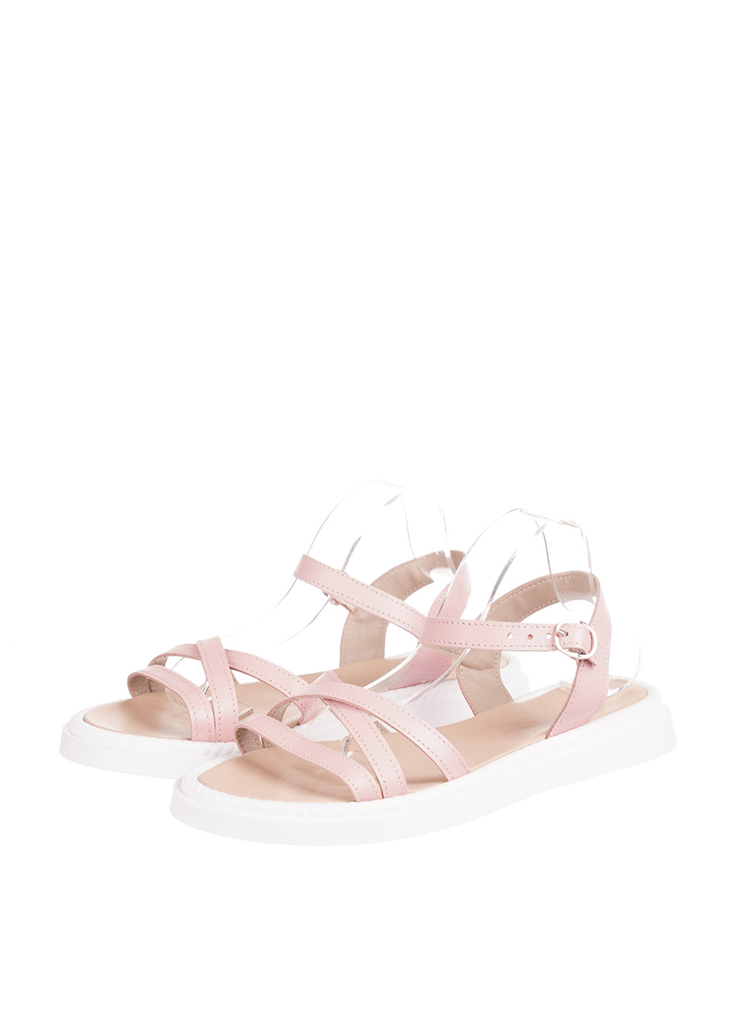 Розовые босоножки No Brand с ремешком с белой подошвой