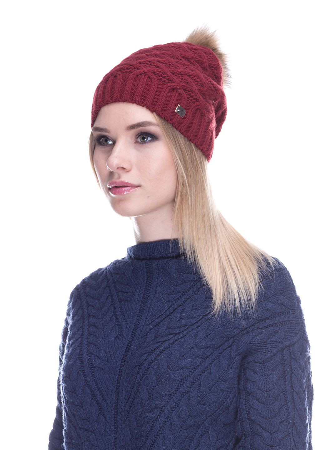 Зимняя теплая женская шапка на флисовой подкладке 550668 Merlini (249643250)