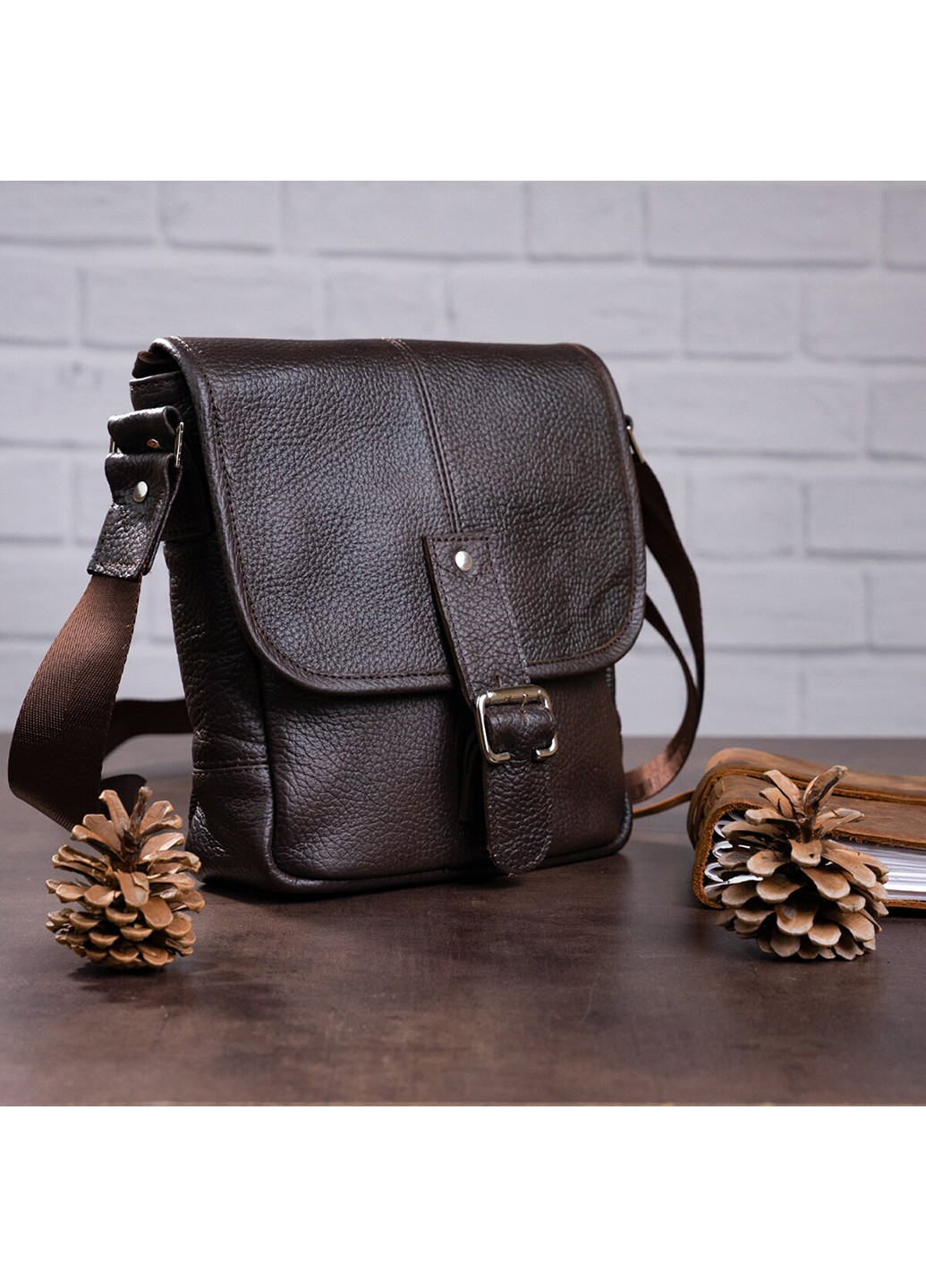 Чоловіча шкіряна сумка 22х23х7 см Shvigel (229460043)