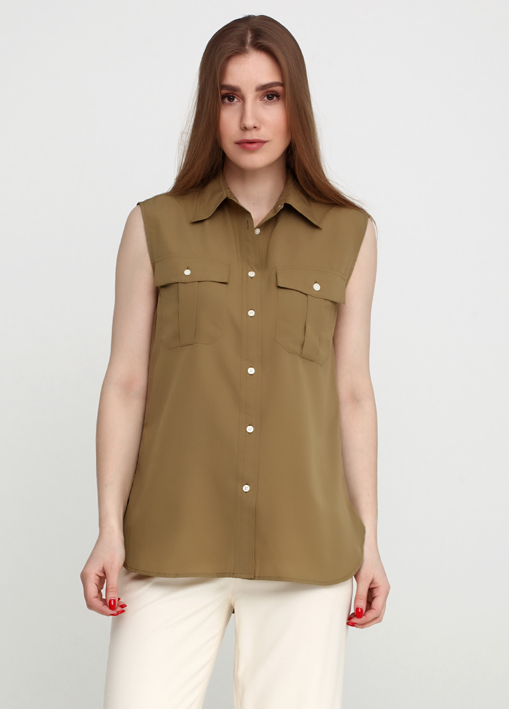 Оливковая летняя блуза Ralph Lauren