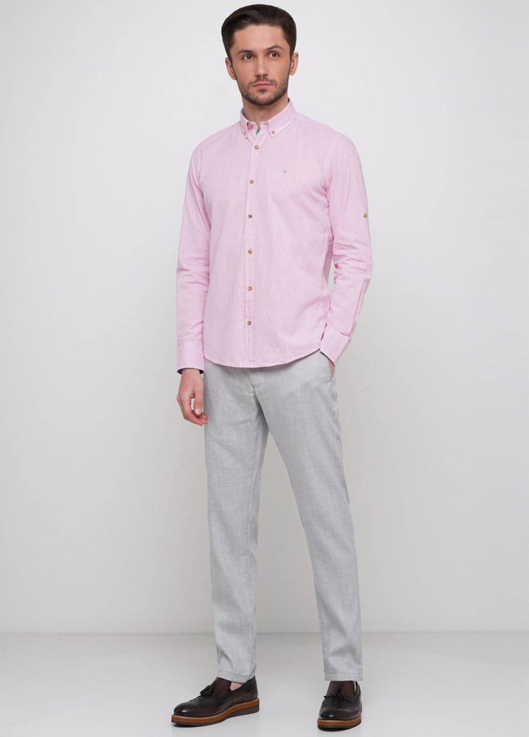 Розовая кэжуал рубашка однотонная Trend Collection