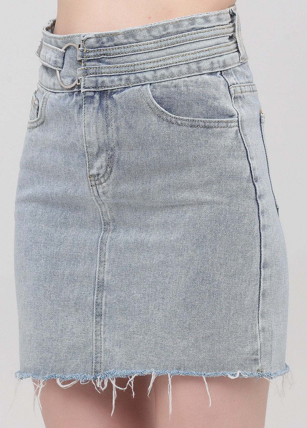 Голубая джинсовая однотонная юбка Mood and Style