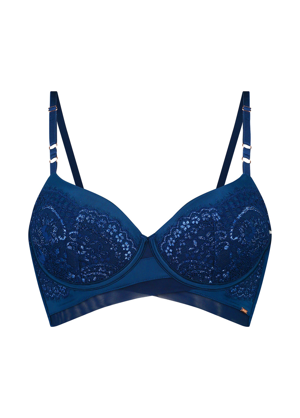 Тёмно-синий бюстгальтер Hunkemoller с косточками полиэстер, кружево