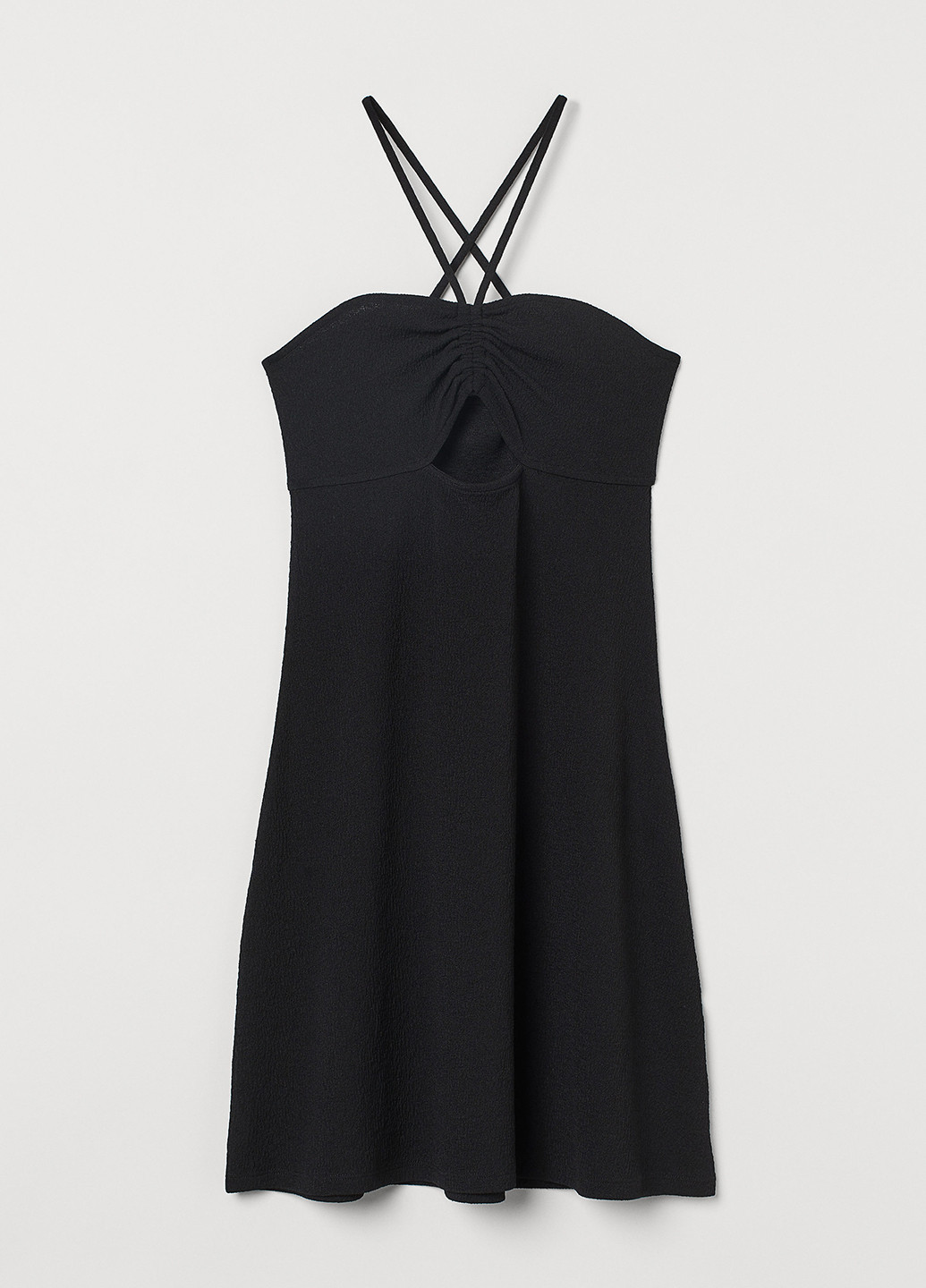 Чорна кежуал сукня кльош, з відкритими плечима H&M однотонна