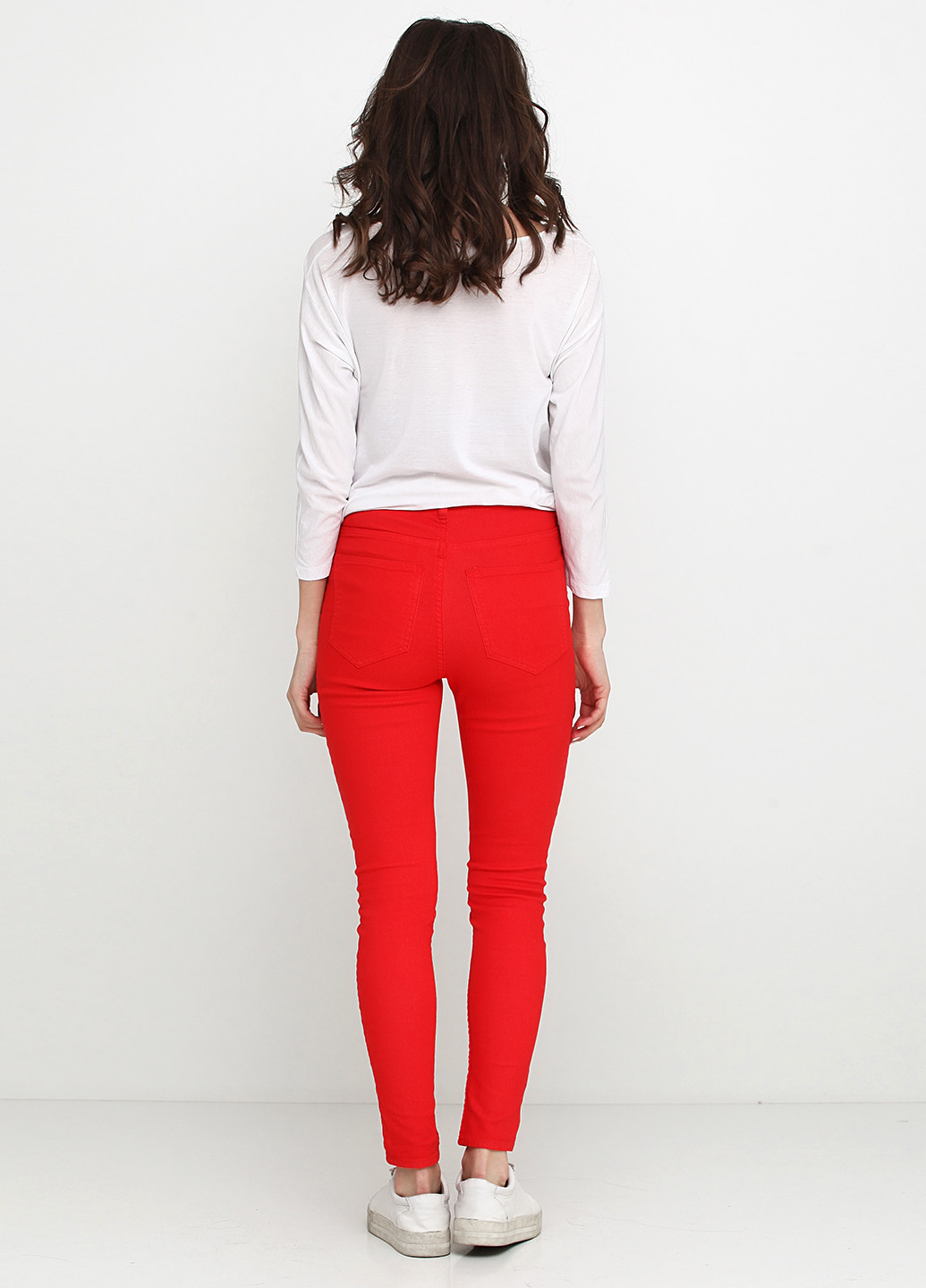 Красные демисезонные скинни джинсы H&M