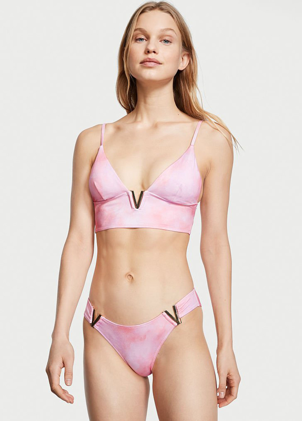 Рожевий літній купальник (топ, трусики) бікіні Victoria's Secret
