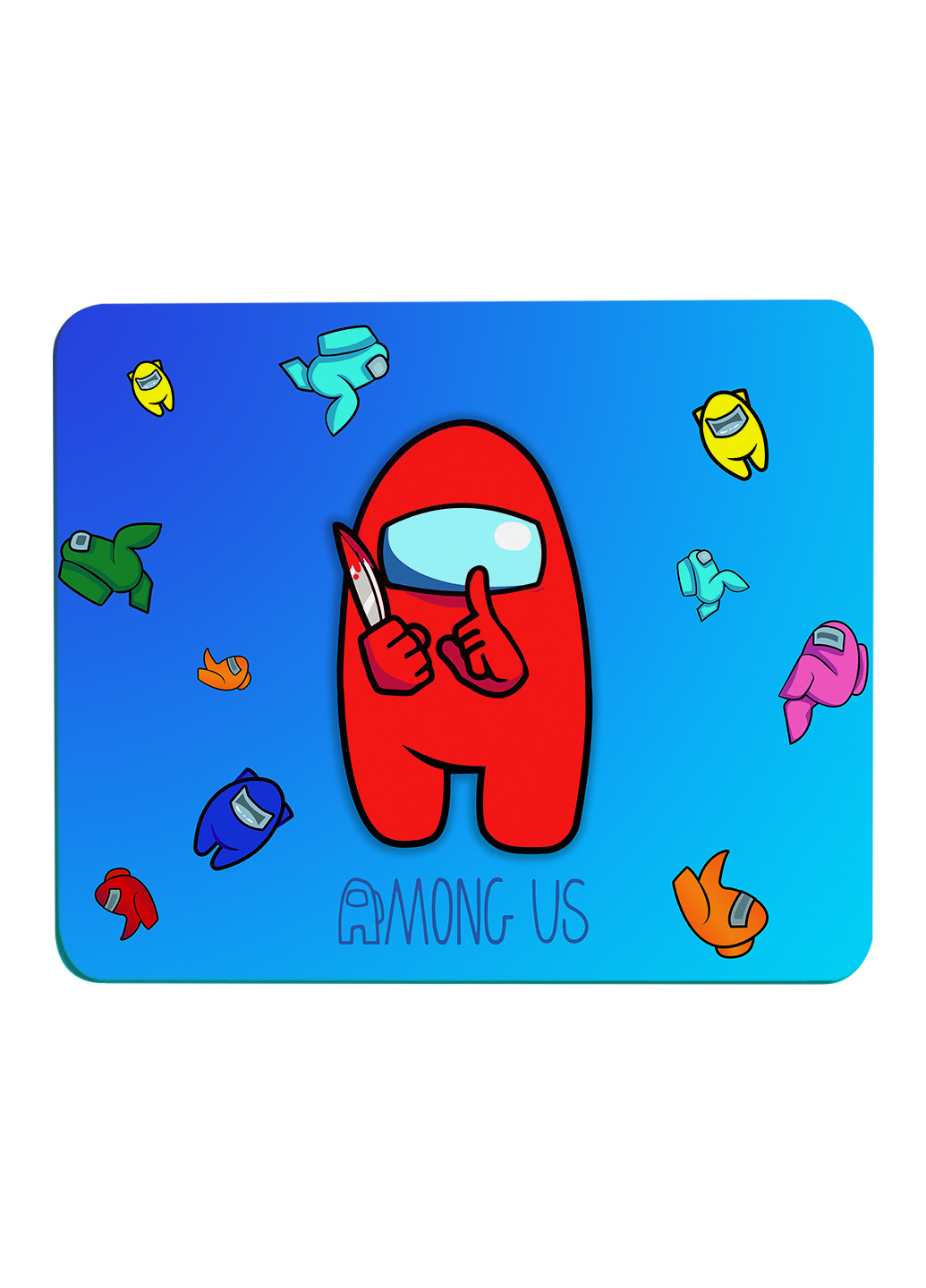 Коврик для мышки Амонг Ас Красный (Among Us Red) (25108-2417) 29х21 см MobiPrint (224437182)