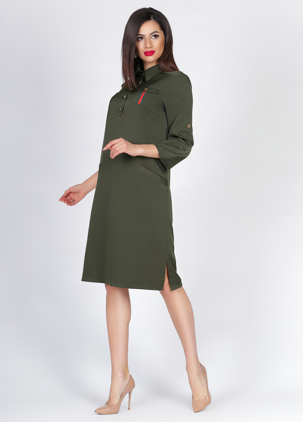 Зеленое кэжуал платье Charm Collection однотонное