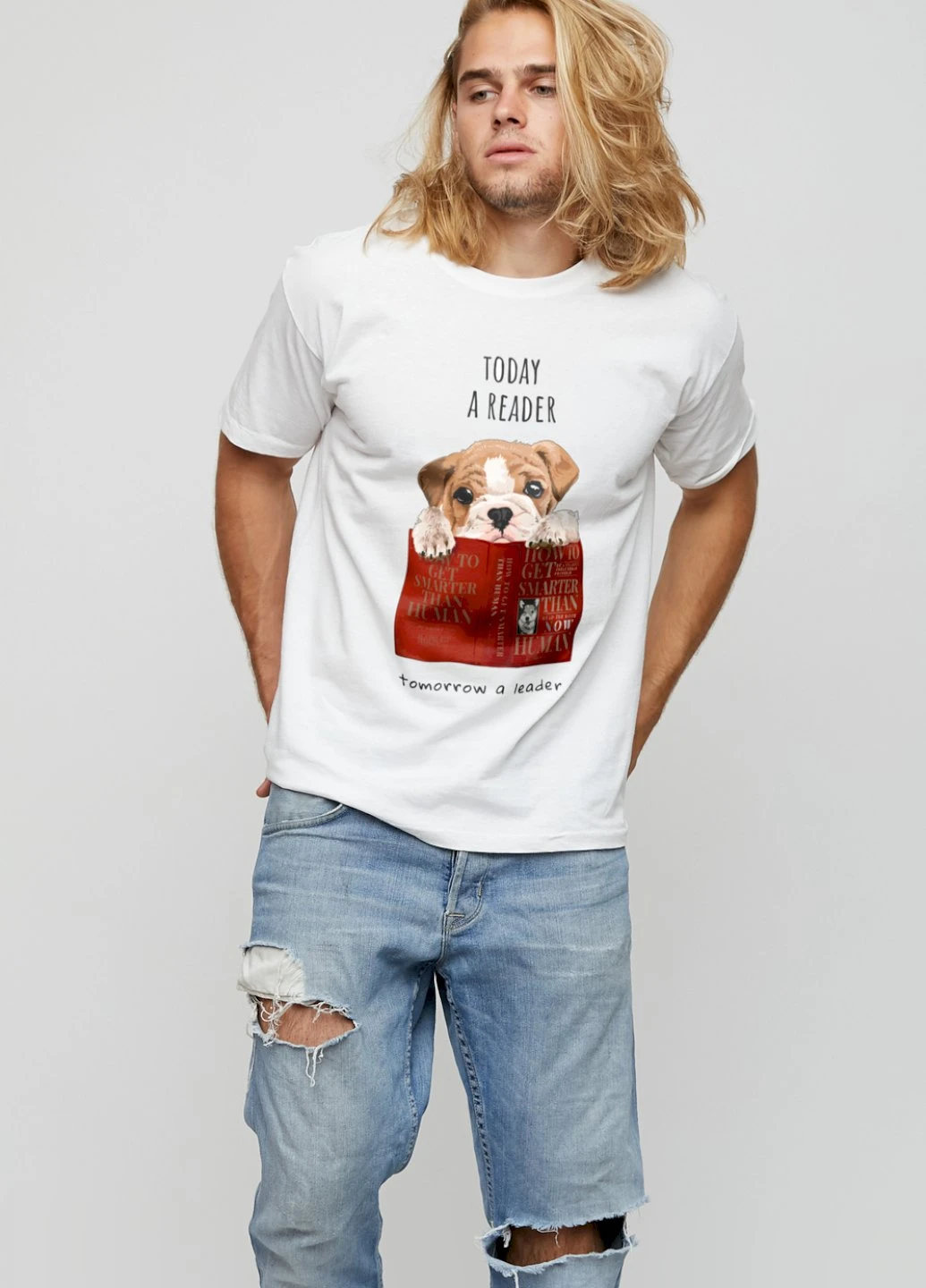 Белая футболка мужская basic /air print/ YAPPI