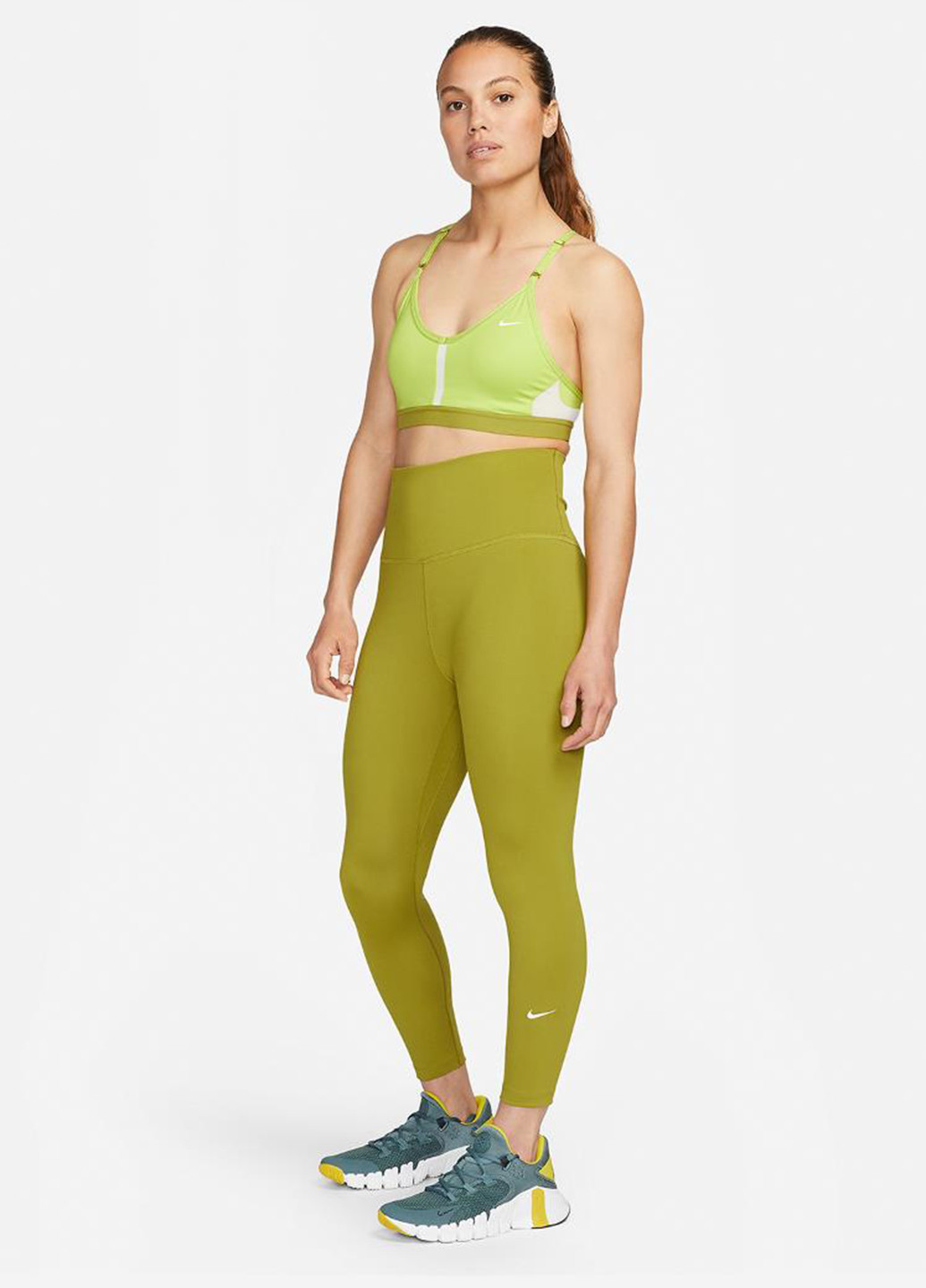 Оливковые демисезонные леггинсы dm7276-390 Nike