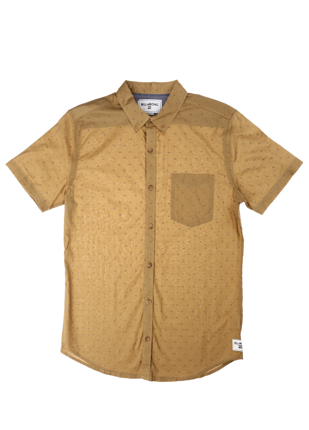 Горчичная кэжуал рубашка с геометрическим узором Billabong с коротким рукавом