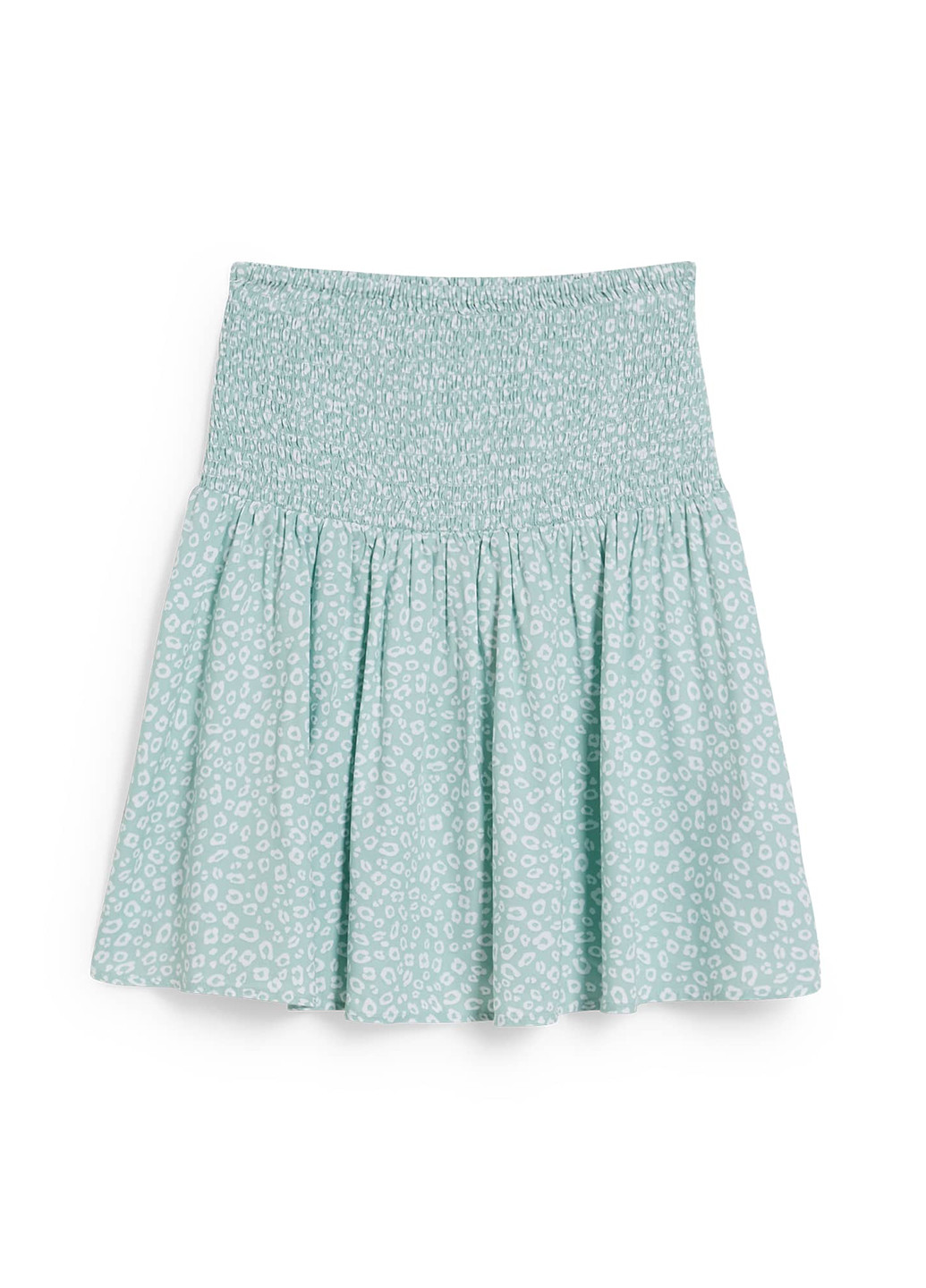 Мятная повседневная цветочной расцветки юбка C&A клешированная