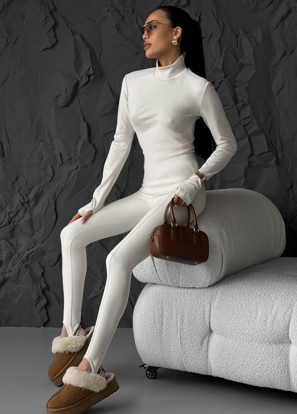 Молочные демисезонные леггинсы Fashion