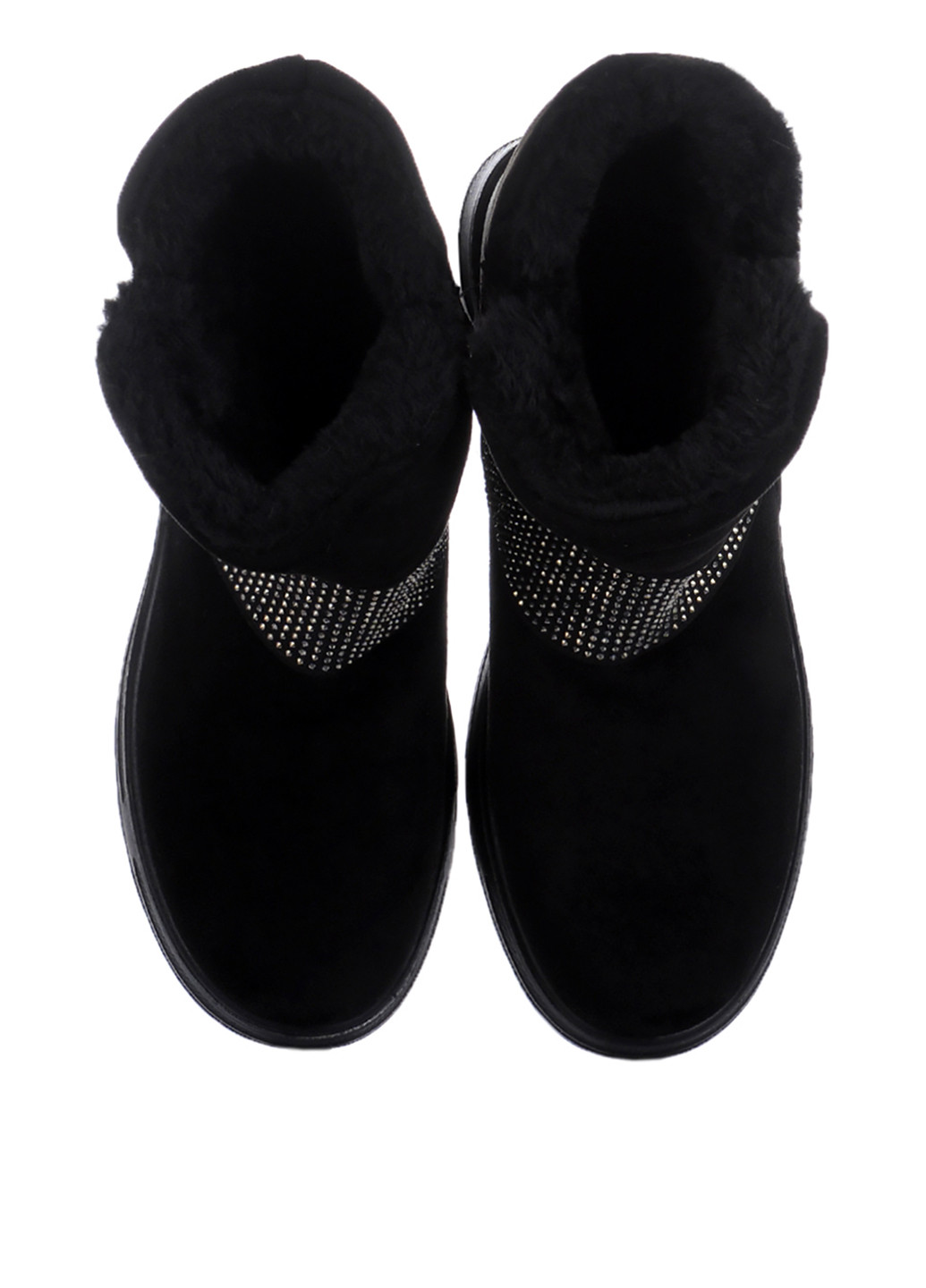 Зимние ботинки Canoa со стразами, с мехом из искусственной кожи, из искусственной замши