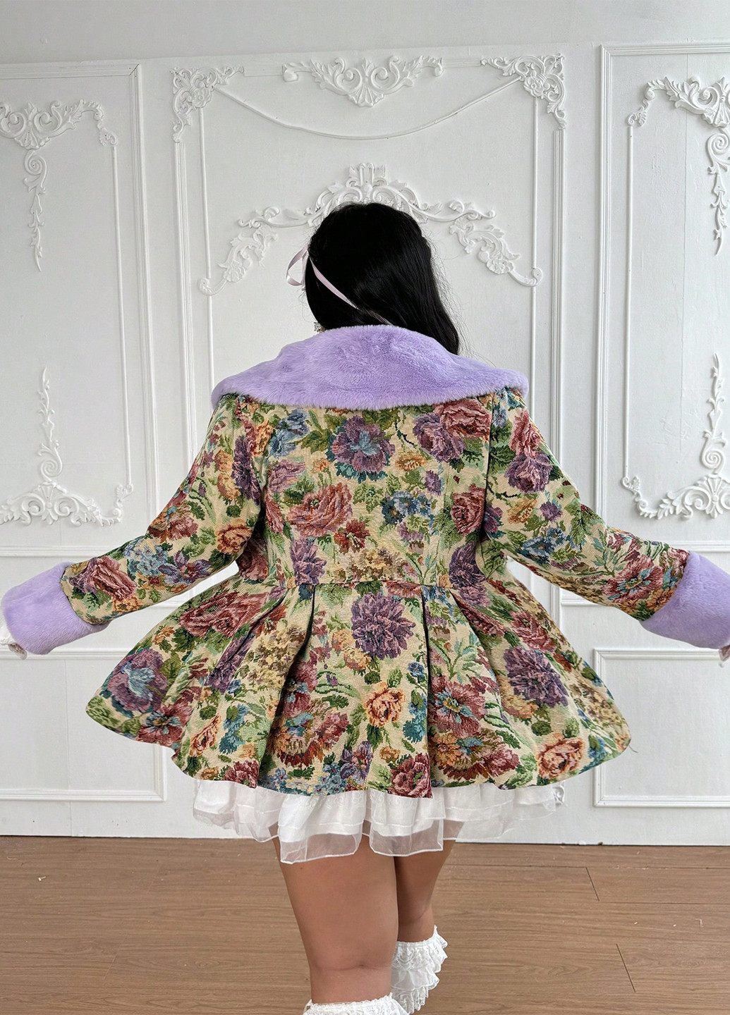 Бежевое демисезонное Пальто двубортное SHEIN