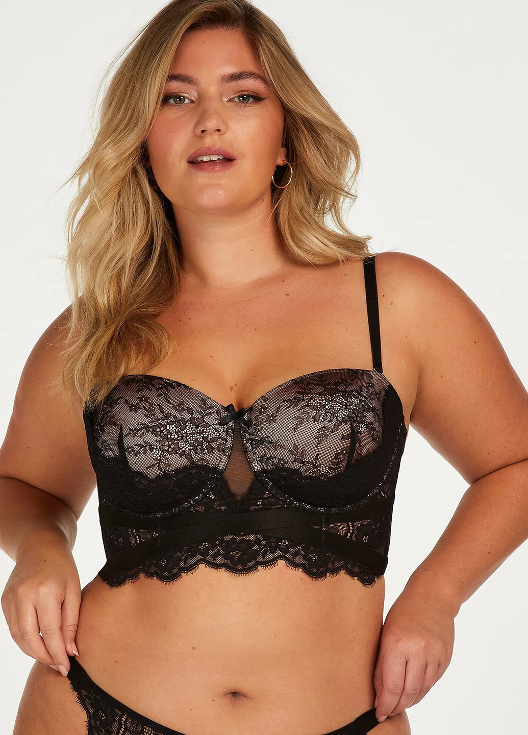 Чорний балконет бюстгальтер Hunkemoller з кісточками поліамід, мереживо