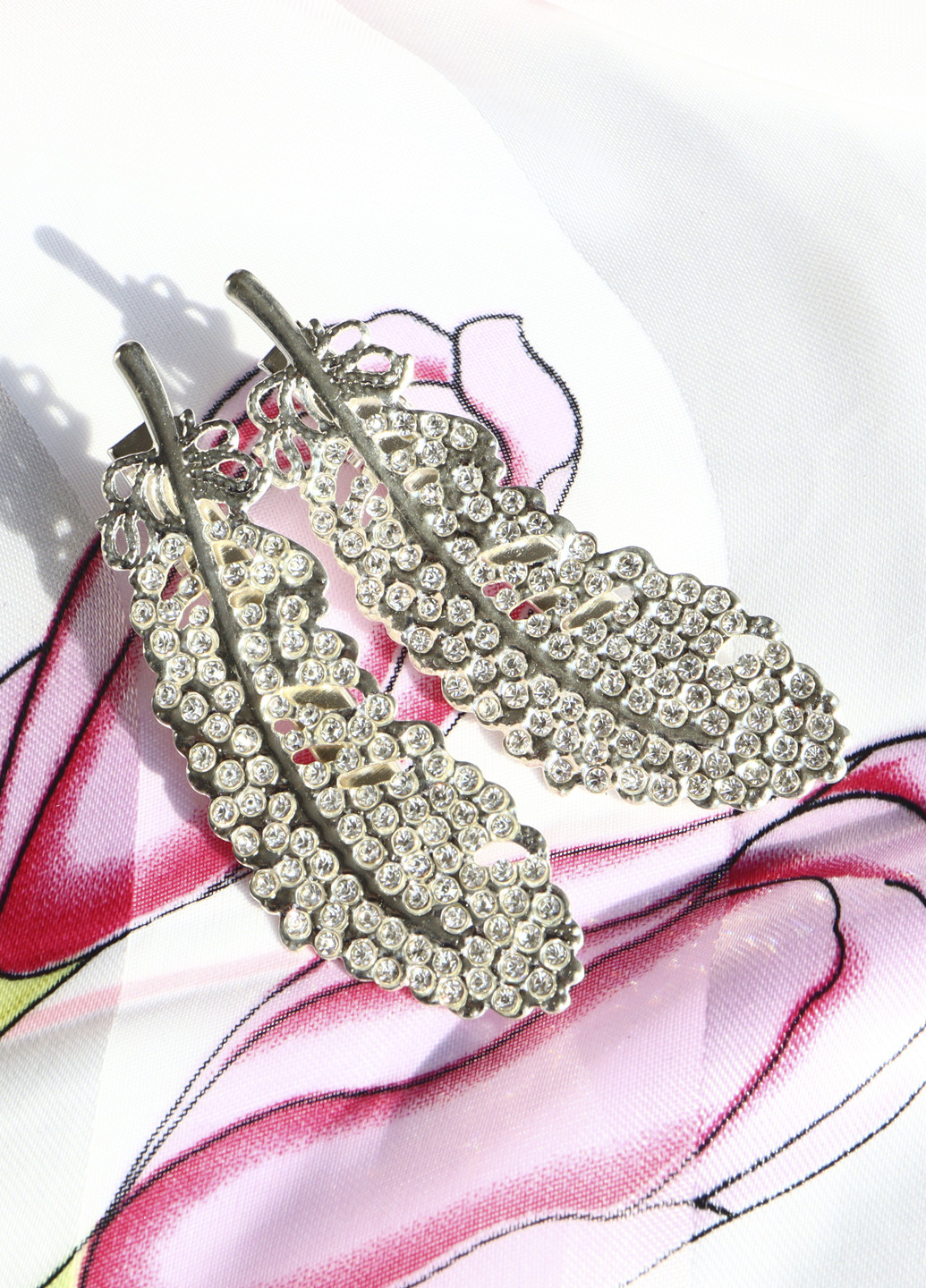 Набор заколок для волос Анна Ясеницкая "Листочек счастья", серебристый, 2 шт. Анна Ясеницька (254024897)