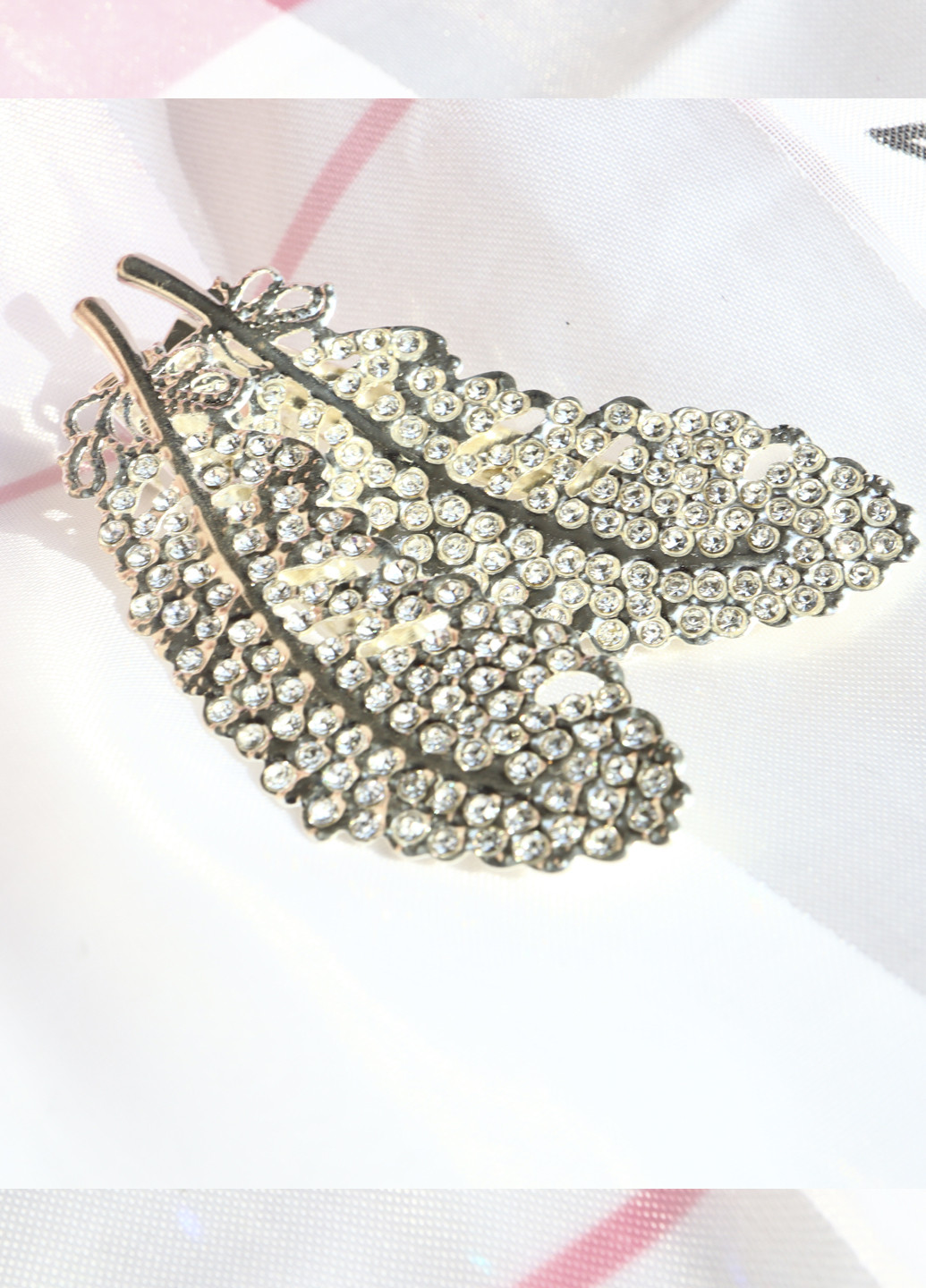 Набор заколок для волос Анна Ясеницкая "Листочек счастья", серебристый, 2 шт. Анна Ясеницька (254024897)