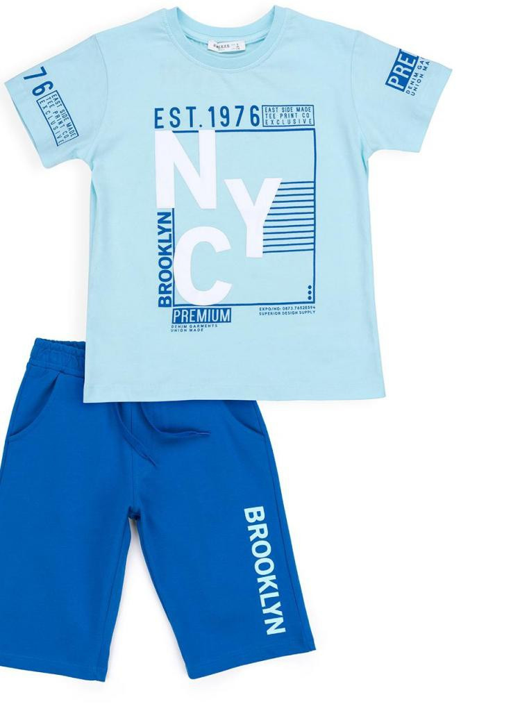Синий летний костюм десткий "brooklyn" (10143-128b-blue) E&H