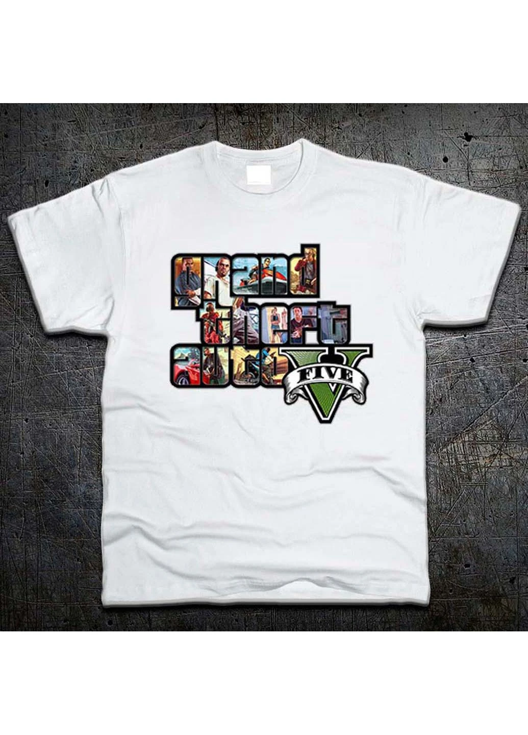 Біла футболка Fruit of the Loom Логотип ГТА Logo GTA 5