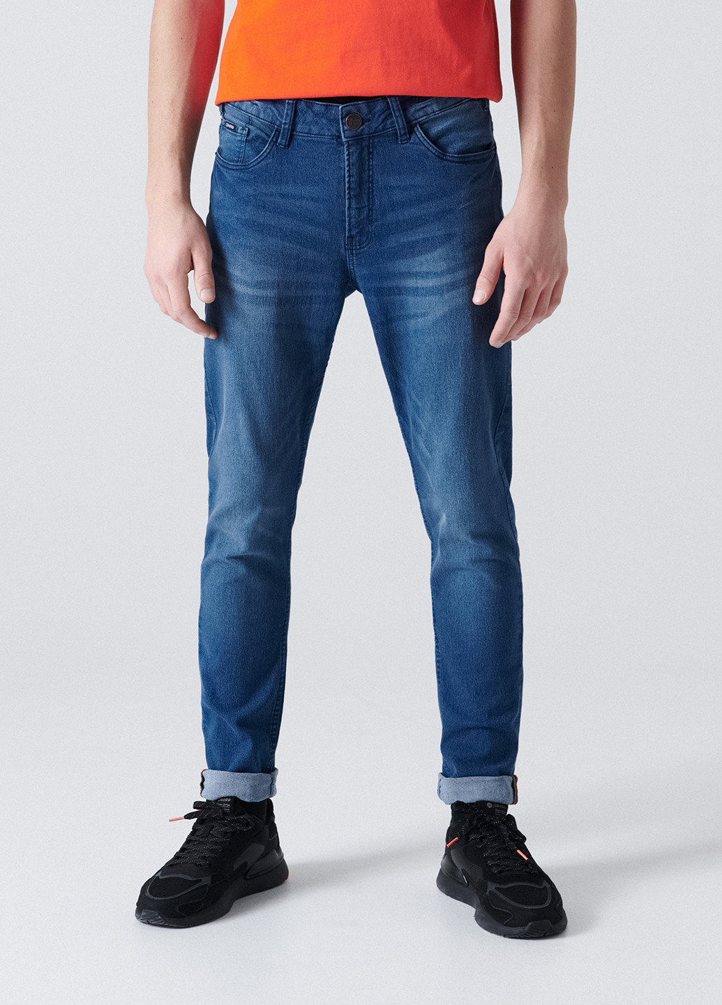 Синие демисезонные скинни джинсы Cropp