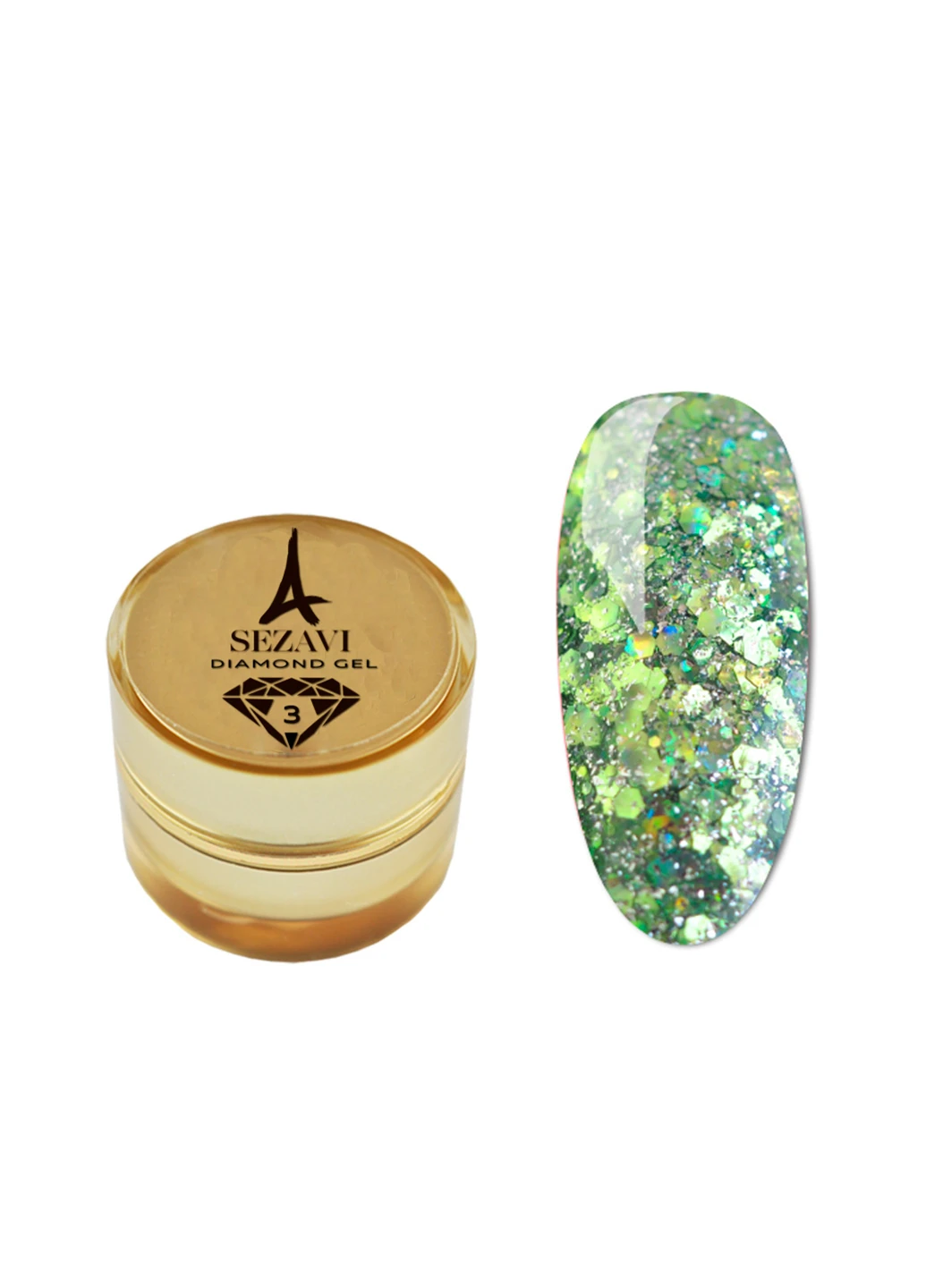 Рідкі блискітки DIAMOND №3 (Зелений), 5Г SEZAVI (215313090)