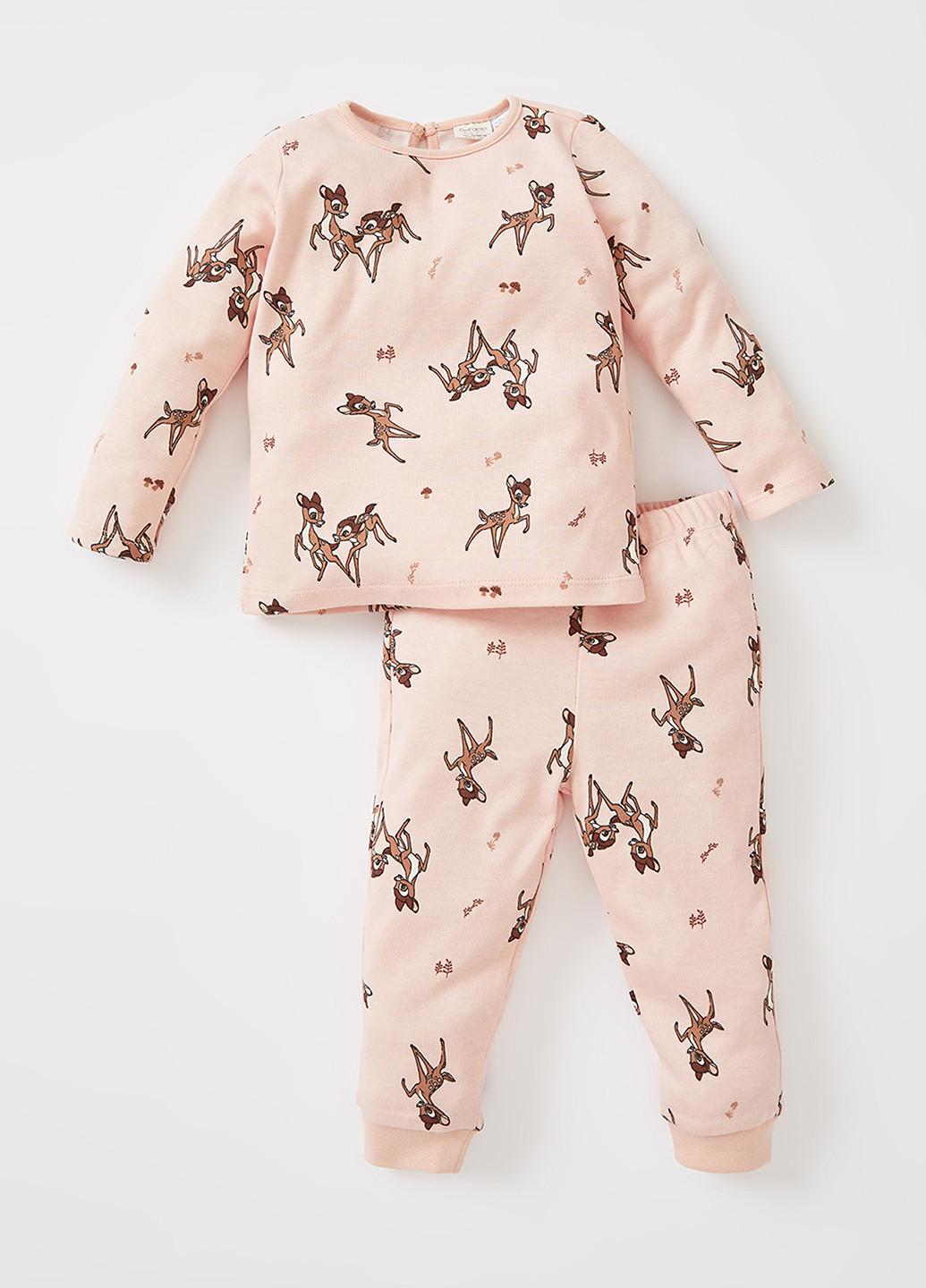 Світло-рожева всесезон піжама bambi лонгслив + брюки DeFacto Пижама