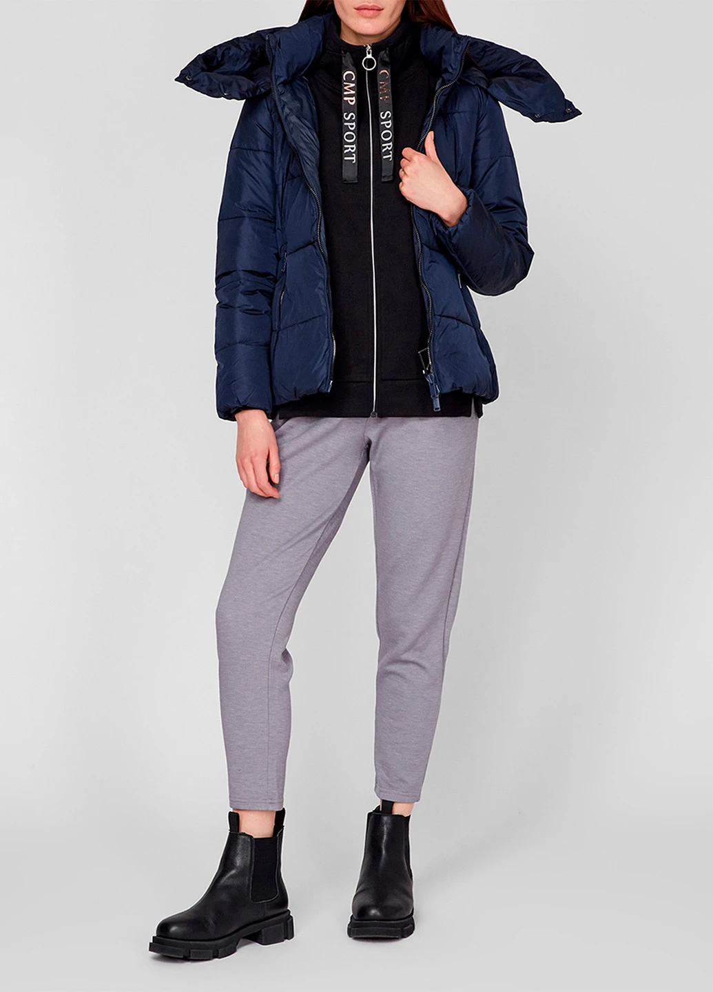 Темно-синя зимня куртка CMP WOMAN JACKET ZIP HOOD