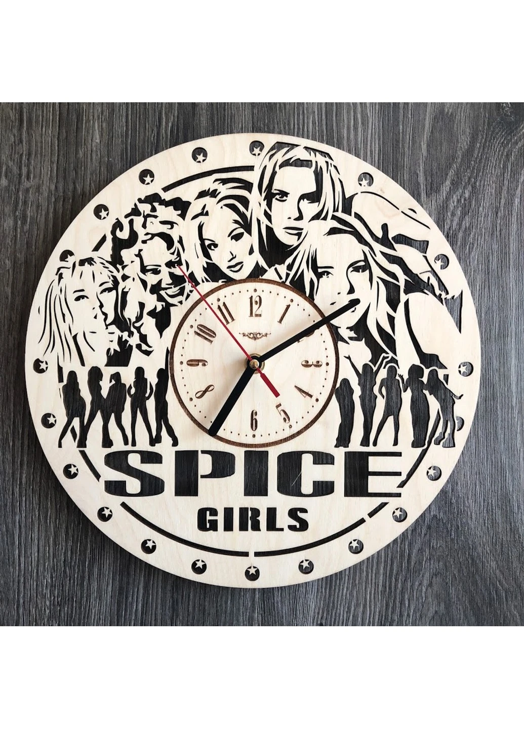 Безшумний настінний годинник з дерева "Spice Girls" 7Arts (253566208)