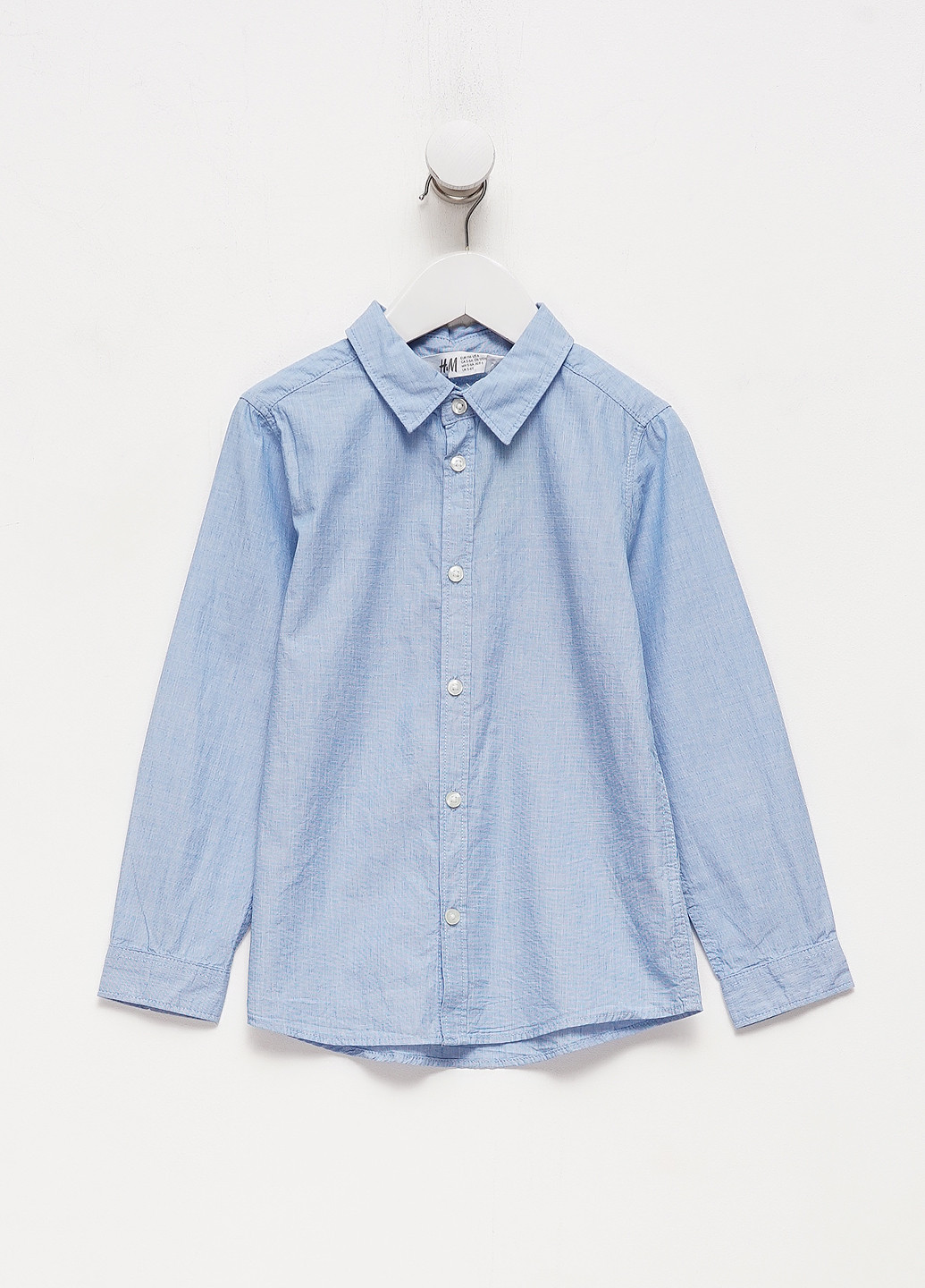 Голубой кэжуал рубашка меланж H&M