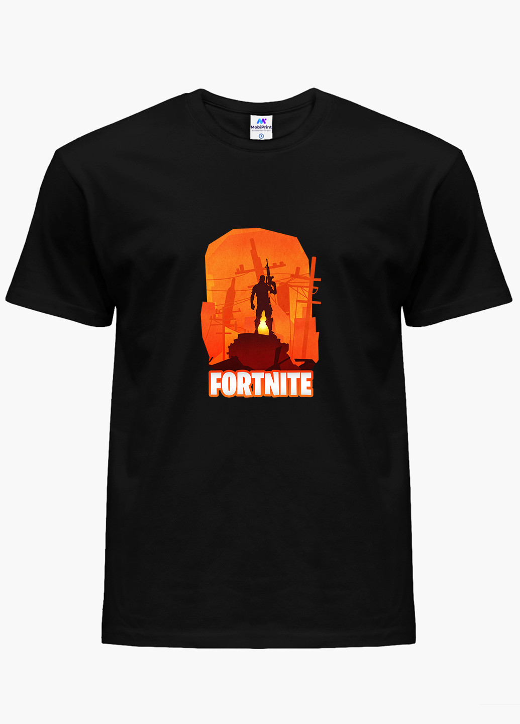 Чорна демісезонна футболка дитяча фортнайт (fortnite) (9224-1194) MobiPrint